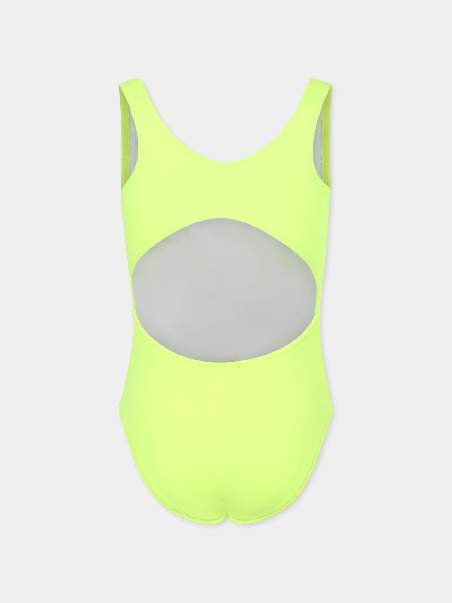 Maillot de bain jaune pour fille avec logo