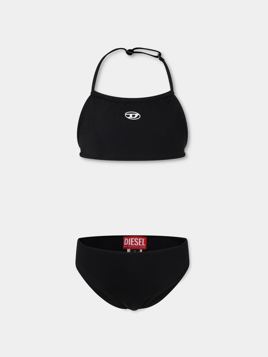Bikini noir pour fille avec logo