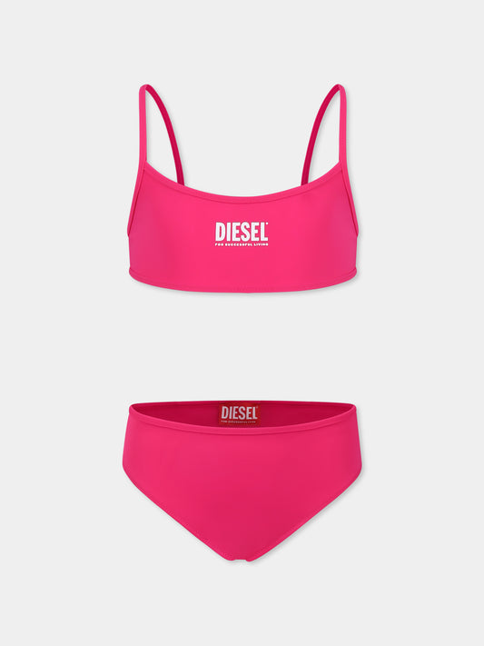 Bikini fuchsia pour fille avec logo