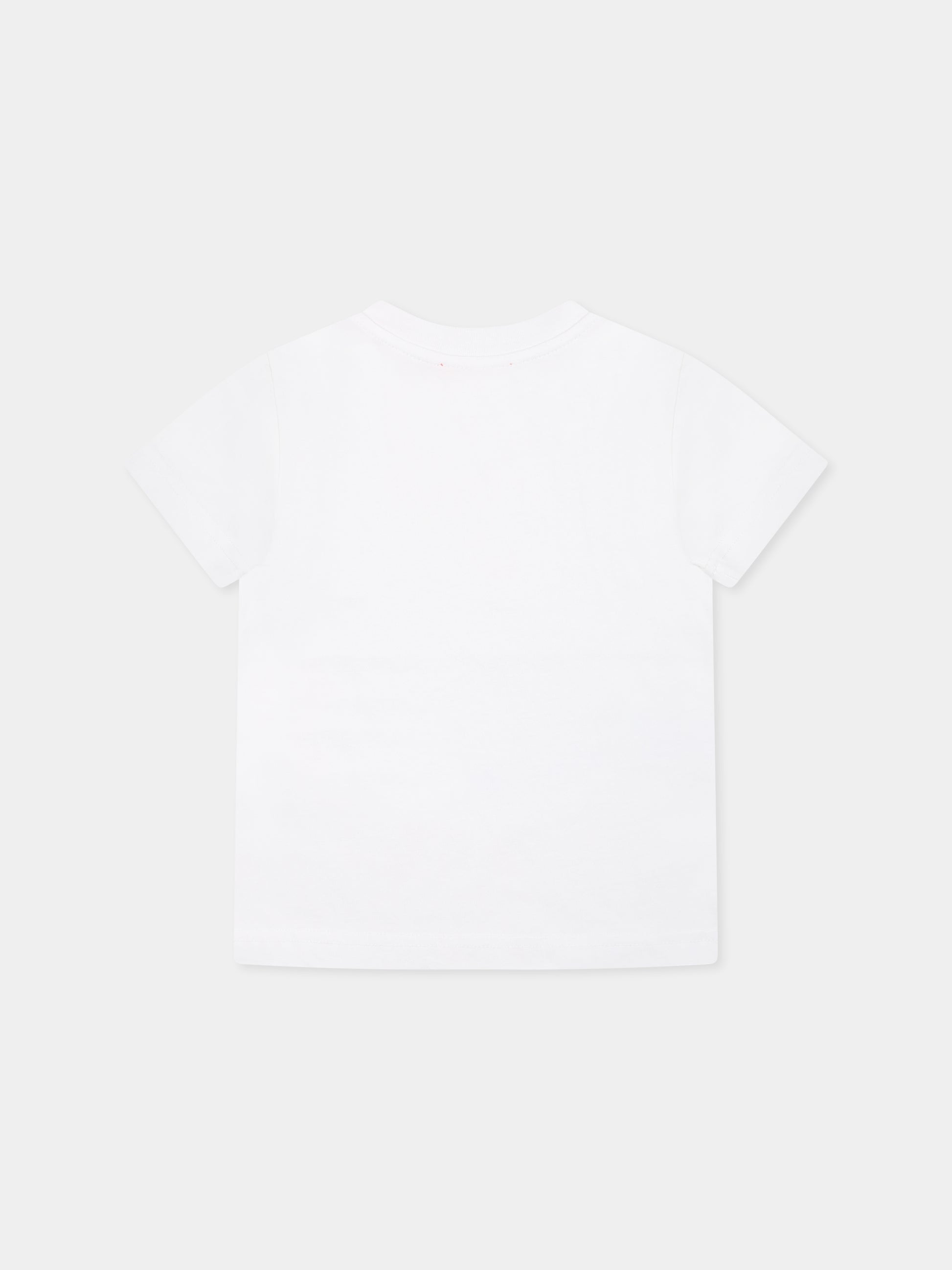 T-shirt bianca per neonato con marsupio e logo,Diesel,K00616 KYAYS K100