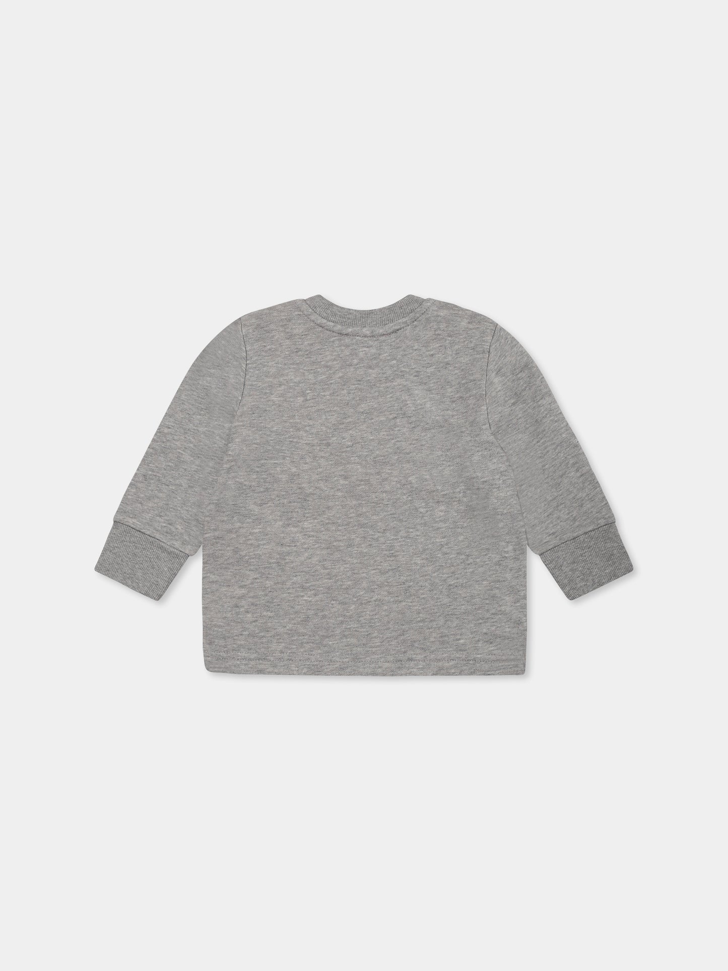 Felpa grigia per neonato con marsupio e logo,Diesel,K00609 KYAYT K963