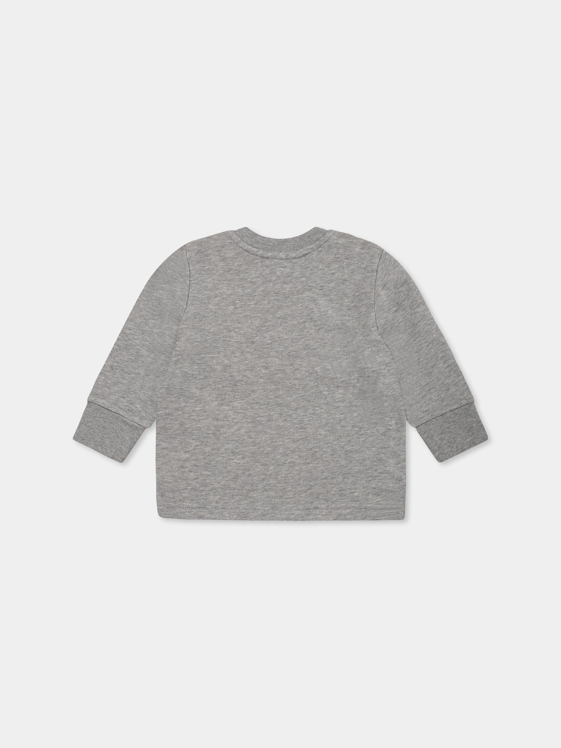 Felpa grigia per neonato con marsupio e logo,Diesel,K00609 KYAYT K963