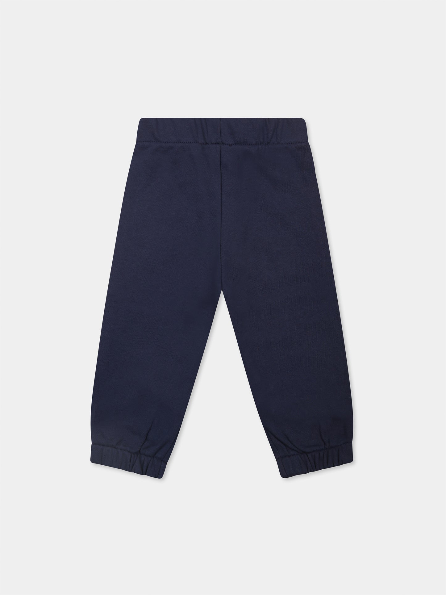 Pantalon bleu pour bébé garçon avec logo