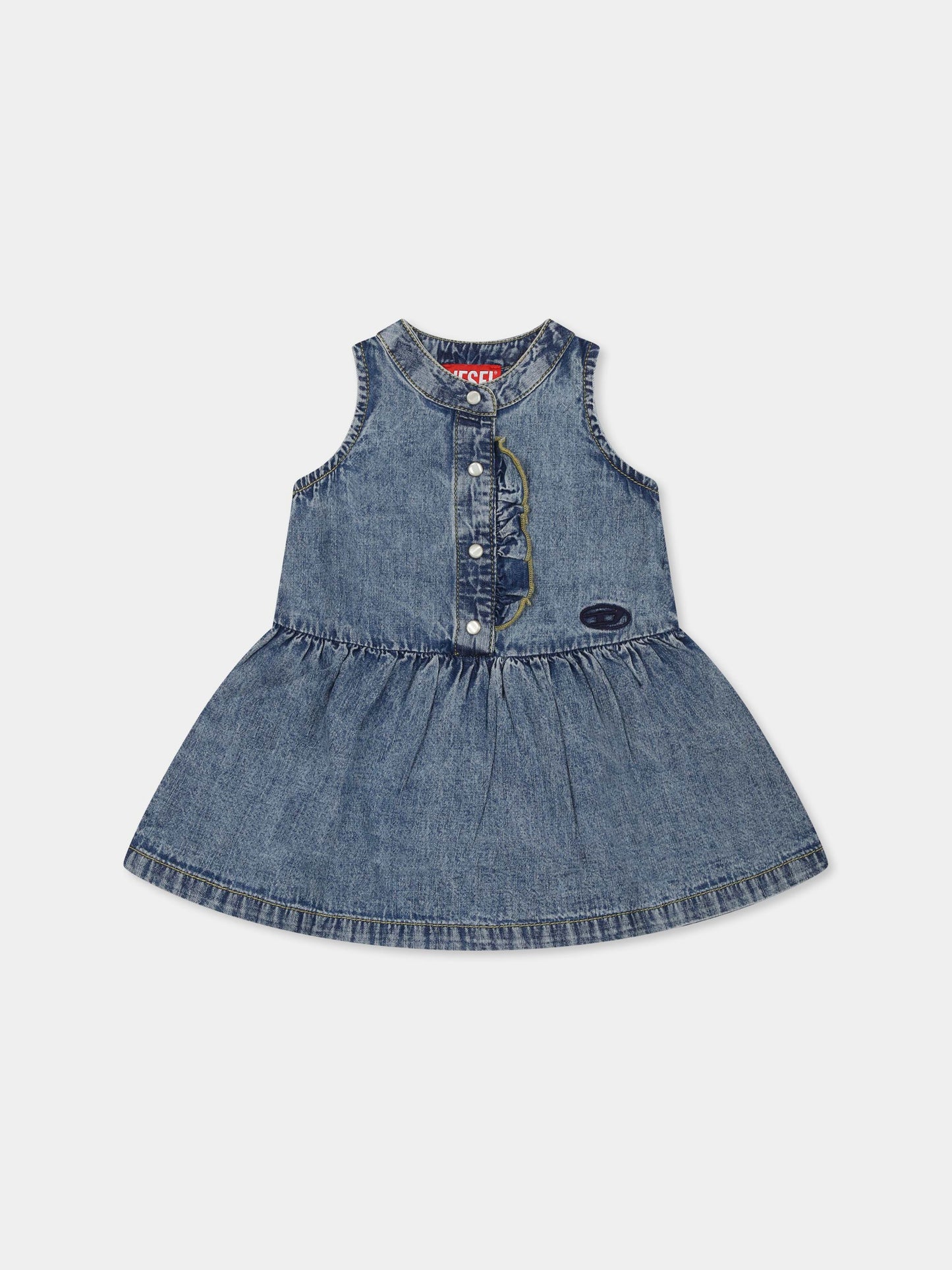 Robe denim pour bébé fille avec logo