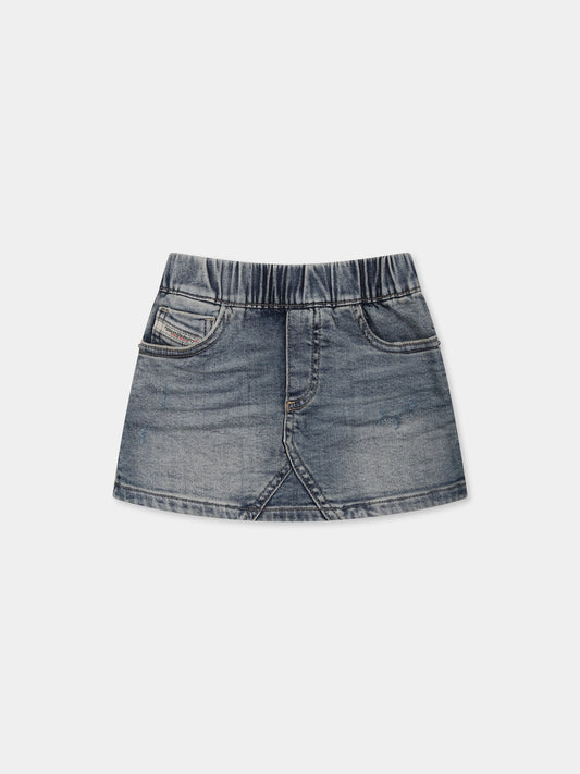 Jupe denim pour bébé fille avec logo