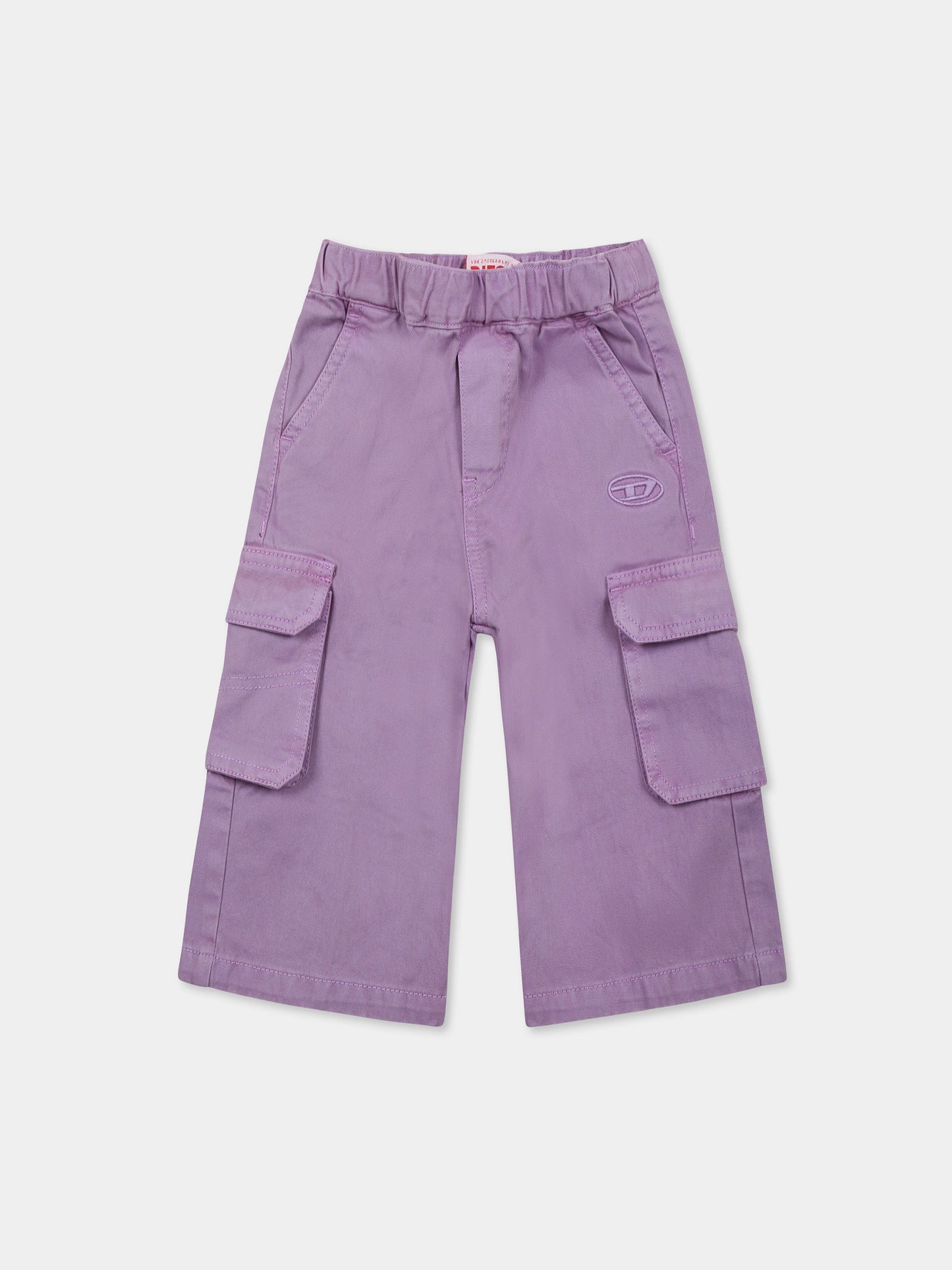 Pantalon violet pour bébé fille avec logo