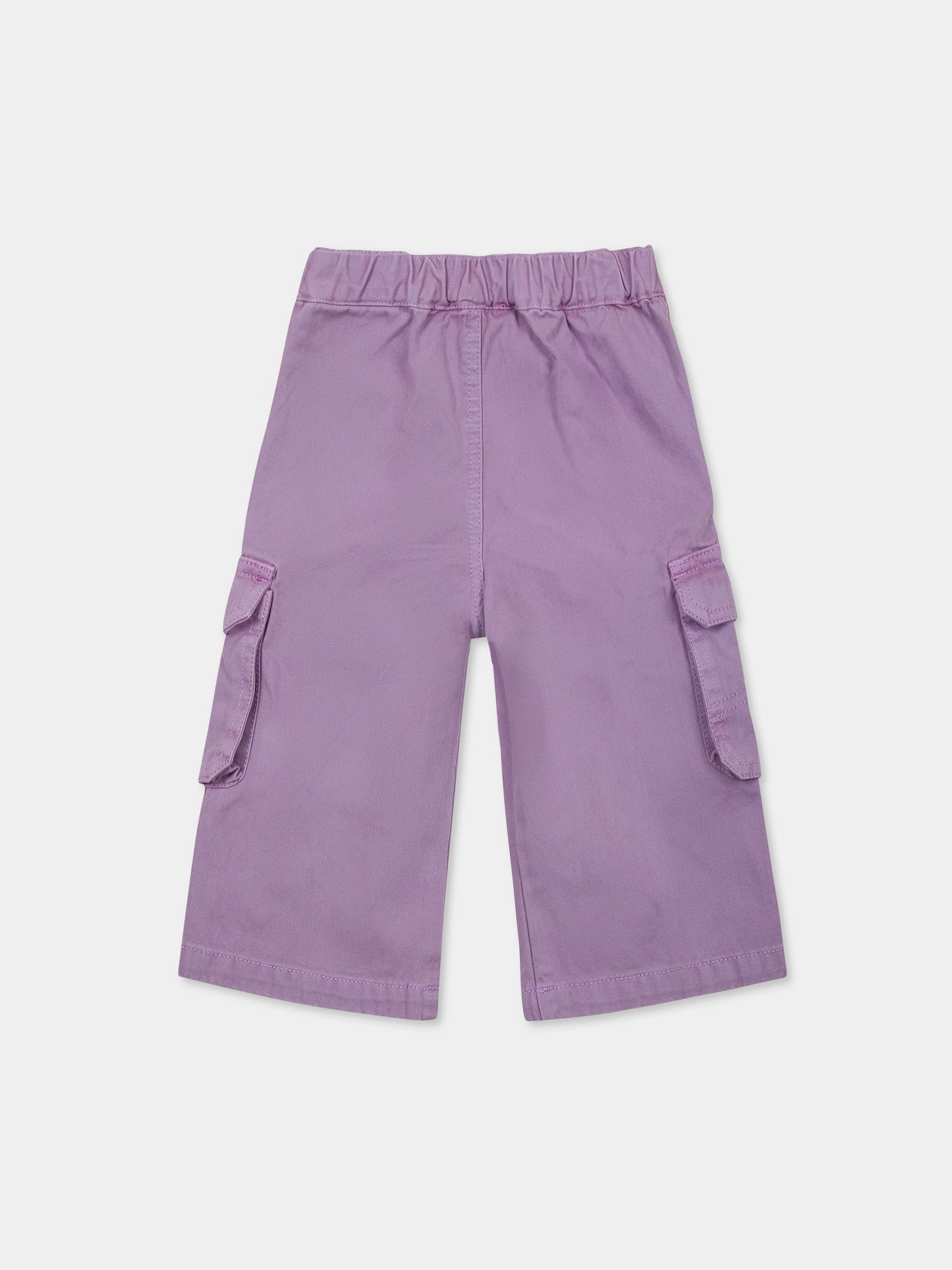 Pantalon violet pour bébé fille avec logo