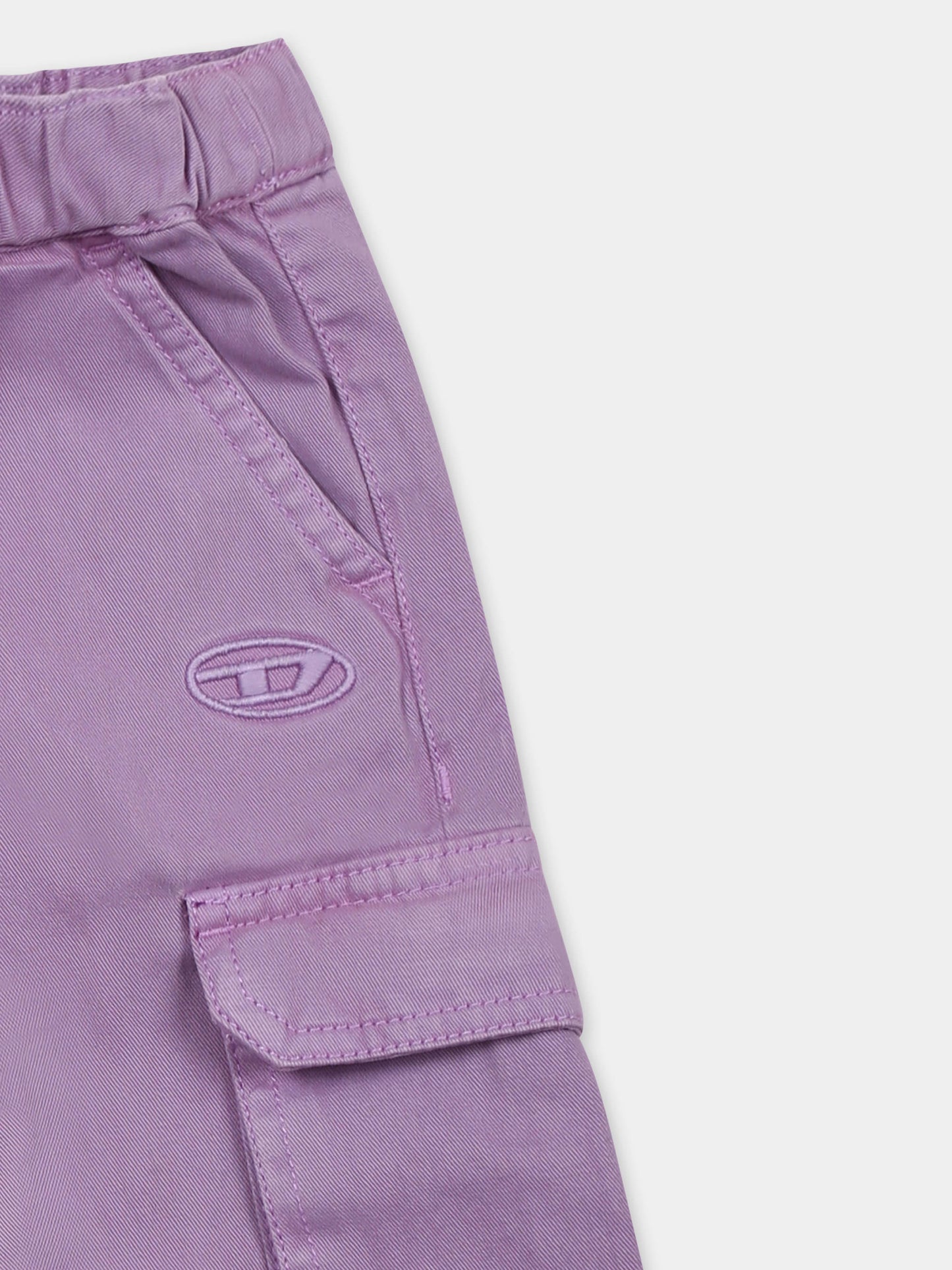 Pantalon violet pour bébé fille avec logo