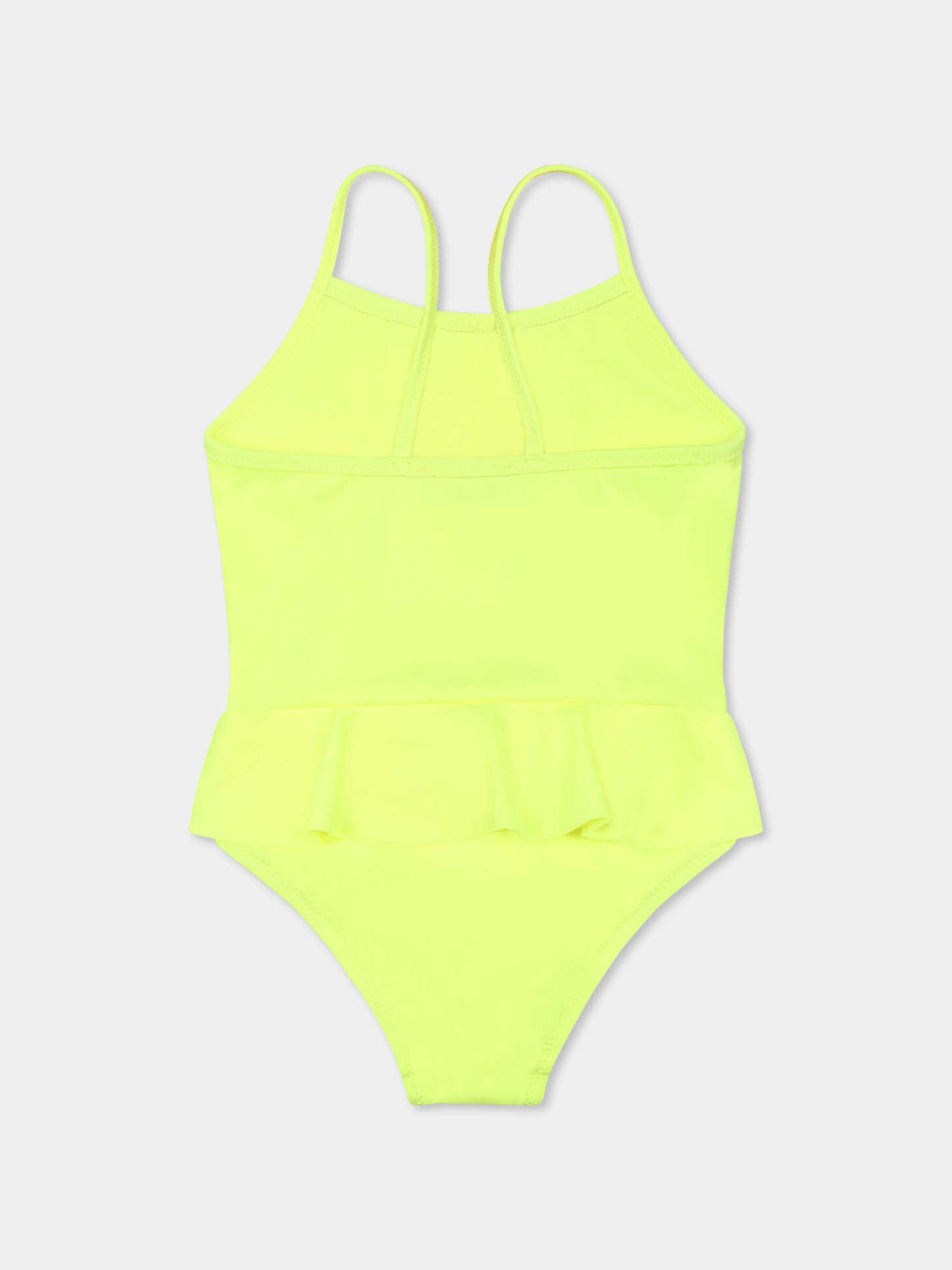 Maillot de bain jaune pour bébé fille avec logo