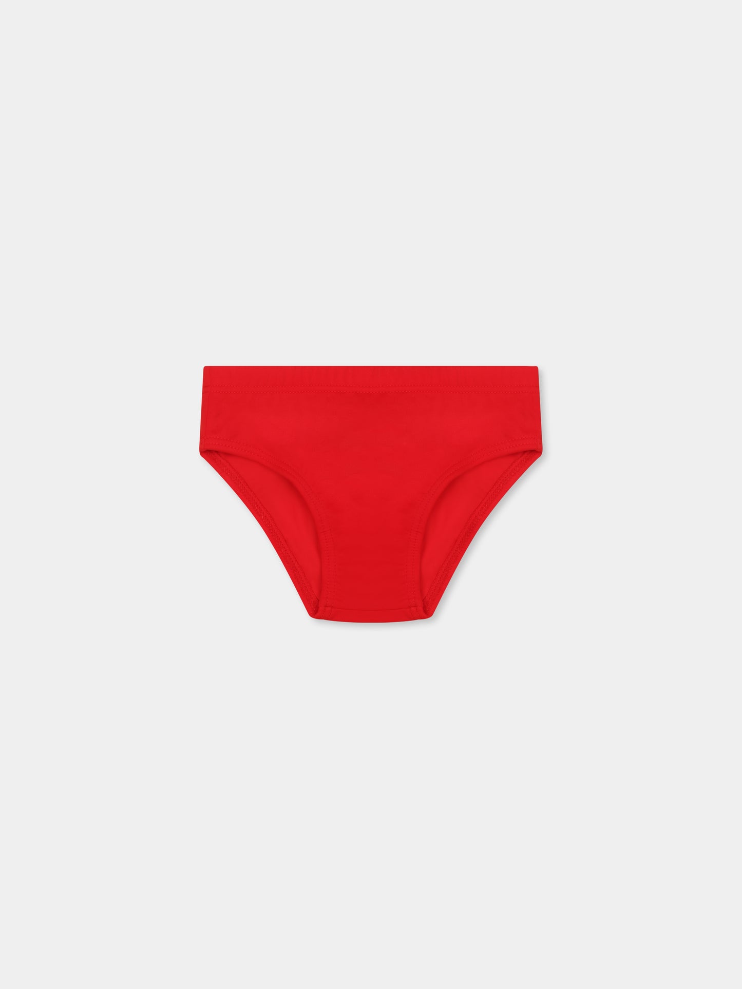 Slip de bain rouge pour bébé garçon avec logo