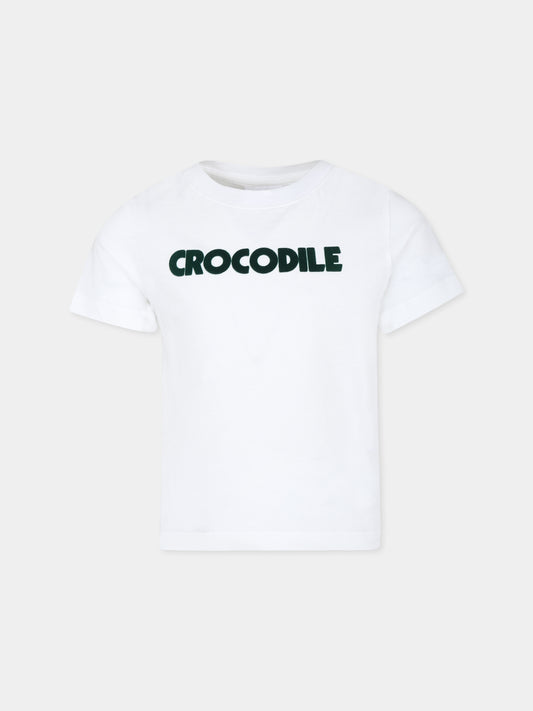 T-shirt bianca per bambino con coccodrillo,Lacoste,TJ7951 001