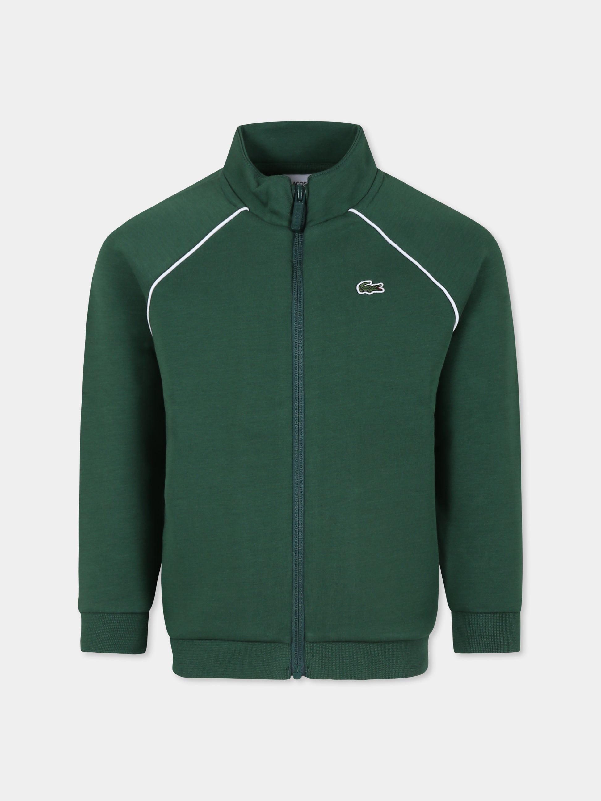 Felpa verde per bambino con coccodrillo,Lacoste,SJ2152 132