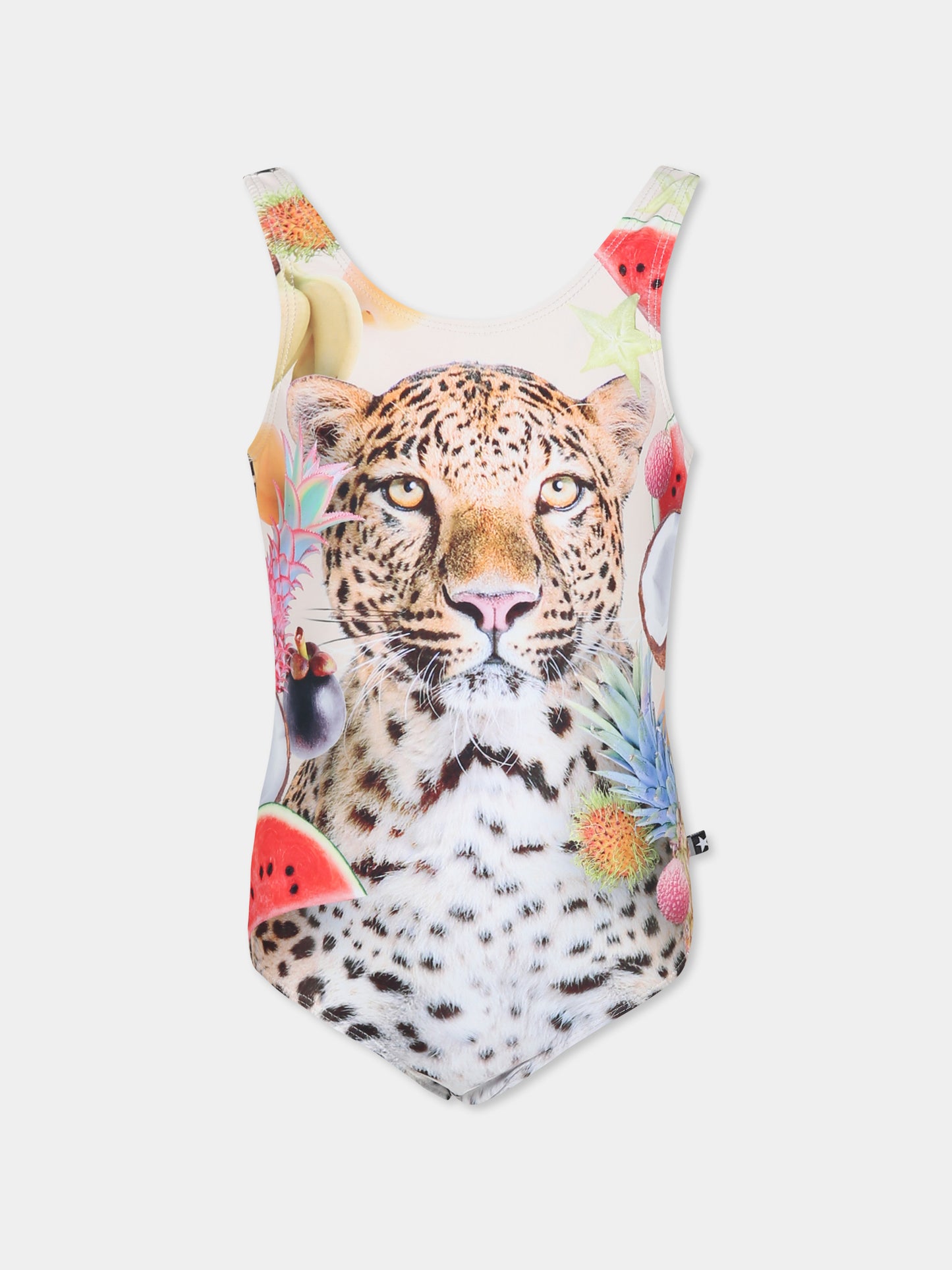 Maillot de bain multicolor pour fille avec léopard