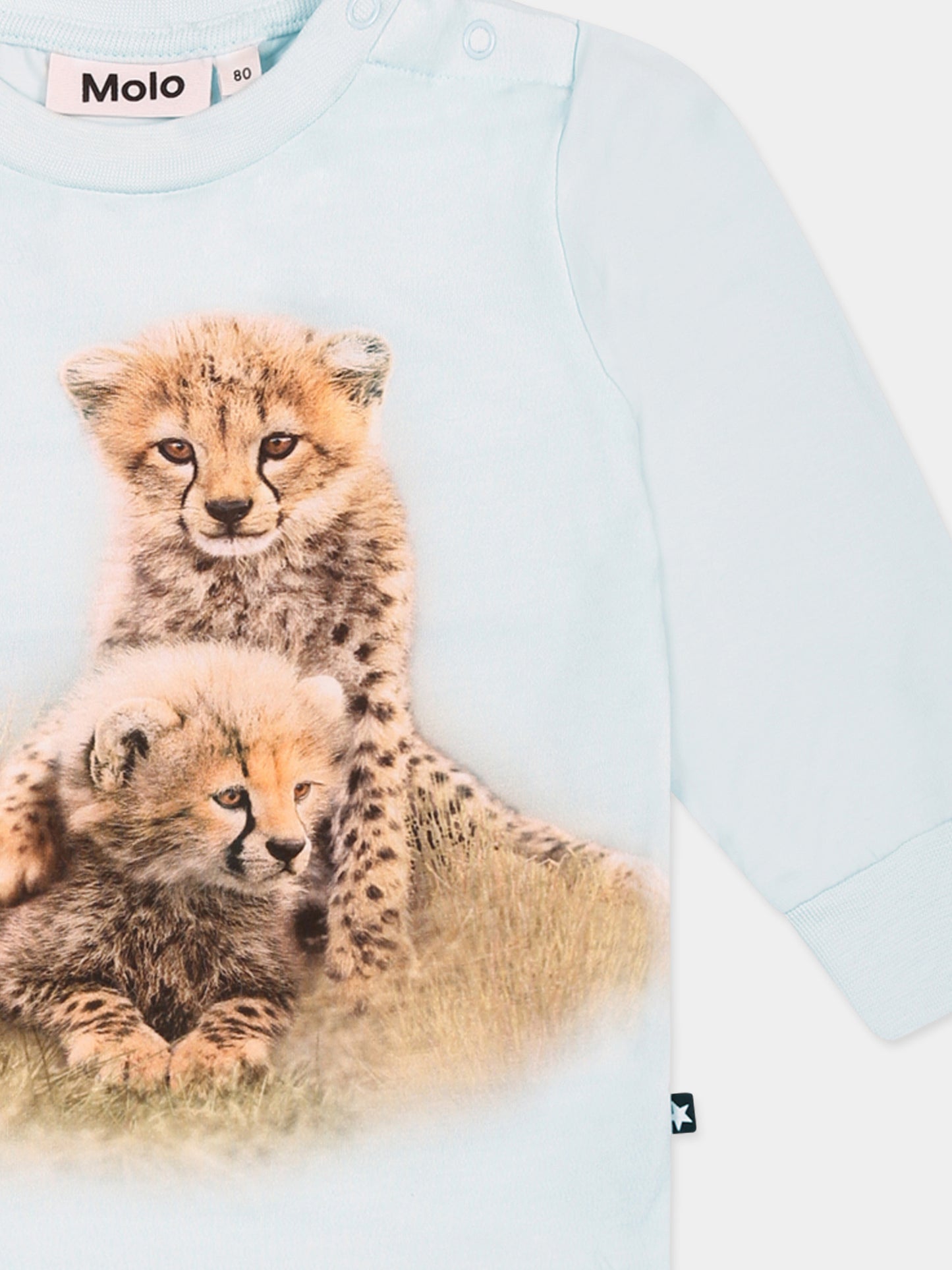 T-shirt bleu clair pour bébé enfants avec guépard