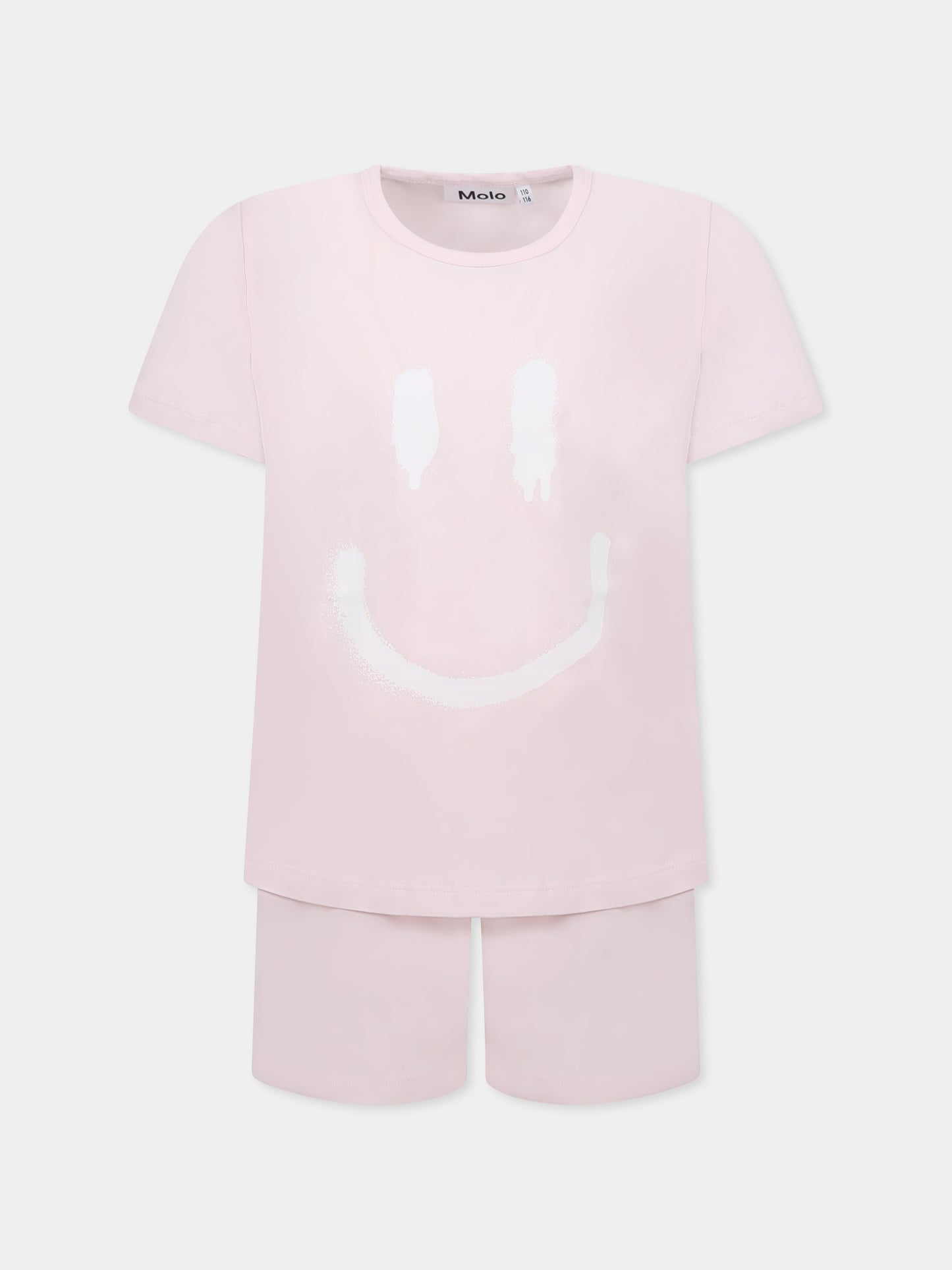 Pyjama rose pour fille avec smiley