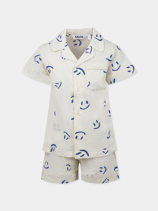 Pyjama ivoire pour enfants avec smiley