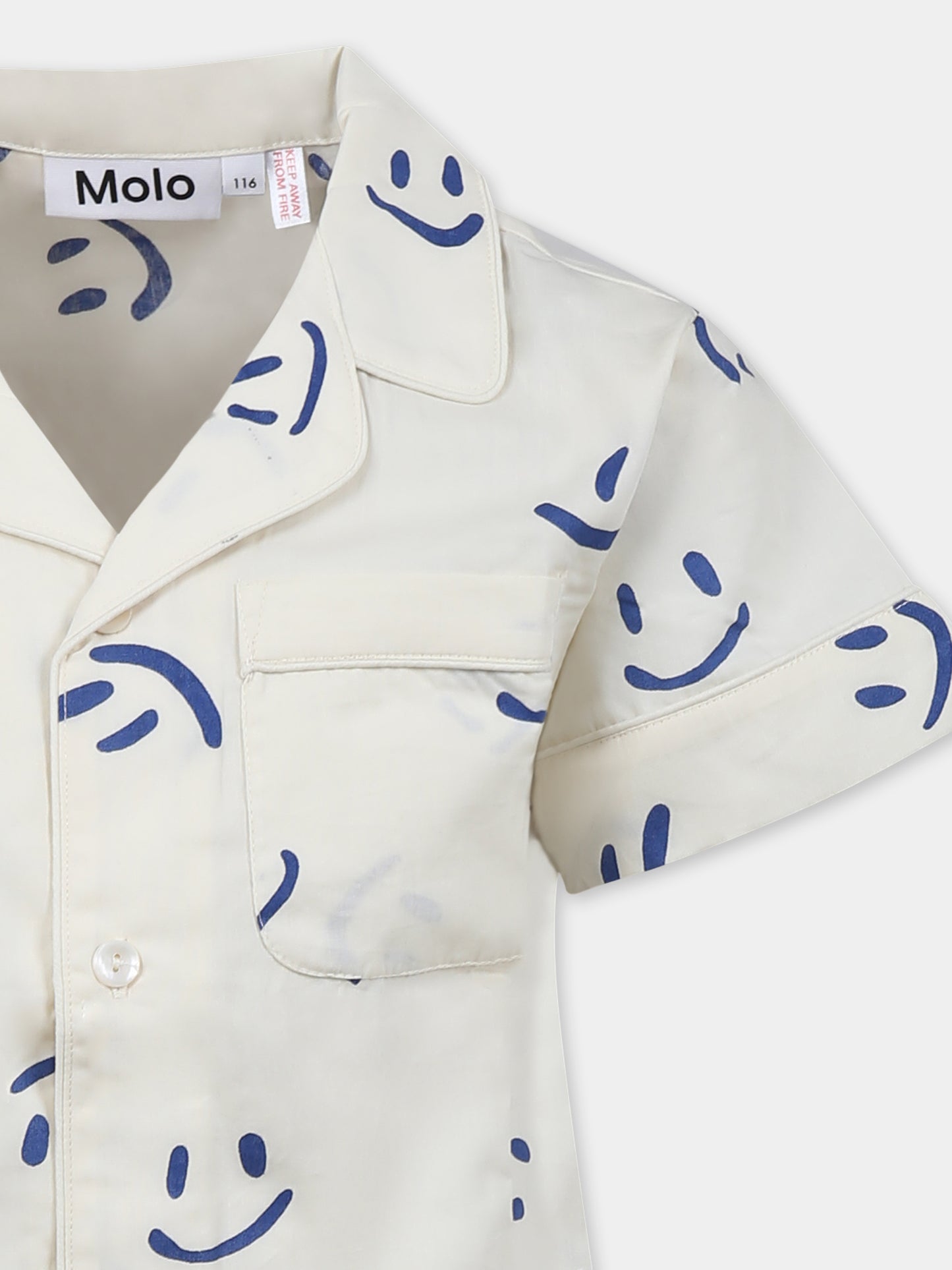 Pyjama ivoire pour enfants avec smiley