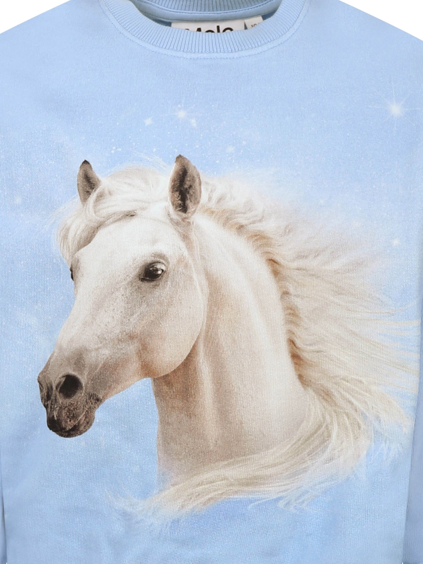 Sweat bleu clair pour fille avec imprimé cheval