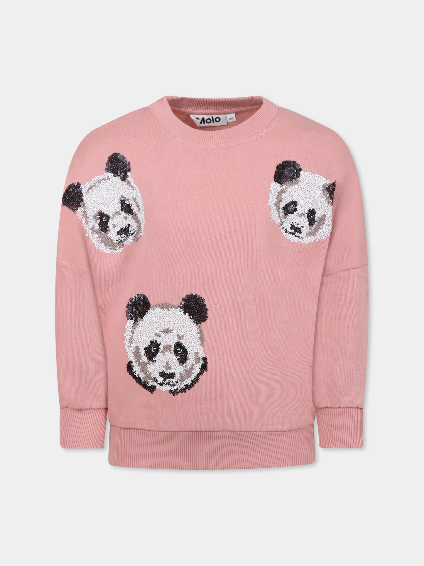 Felpa rosa Marika per bambina con panda,Molo,2S25J207 8283