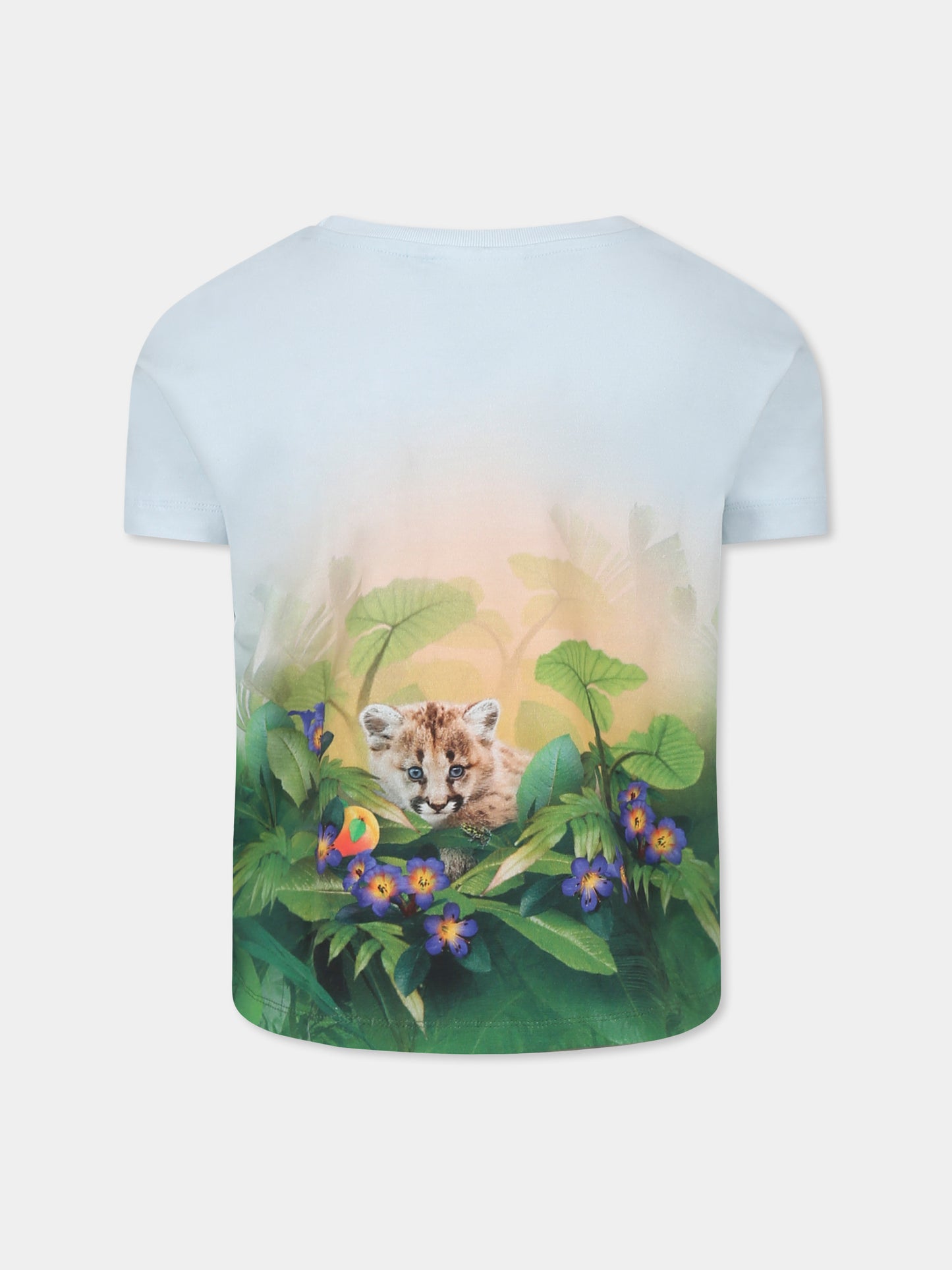 T-shirt Raeesa celeste per bambina con animali e frutta,Molo,2S25A211 3930