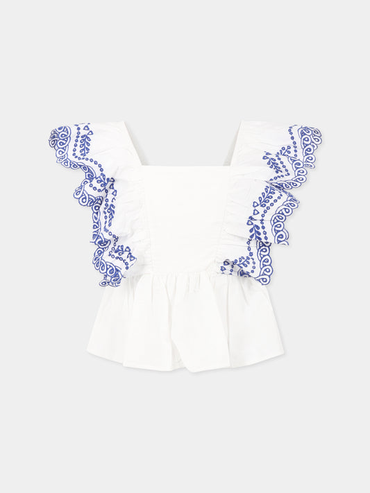 Top crop Rosamond bianco per bambina,Molo,2S25C304 5474