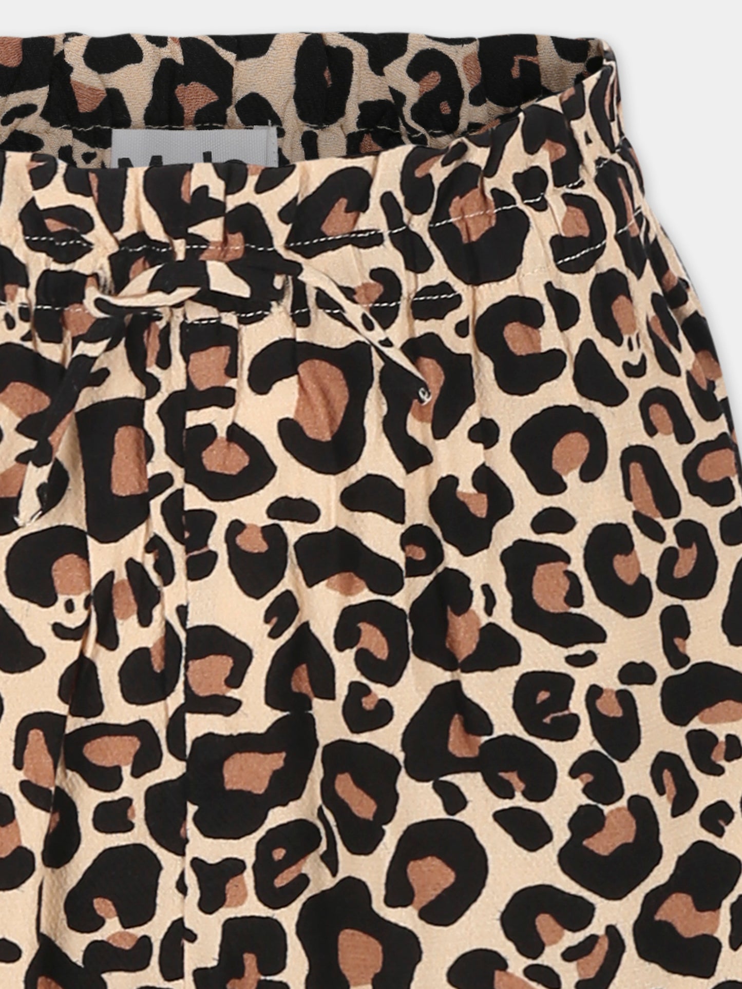 Shorts marrone per bambina con stampa maculata,Molo,2S25H112 9271