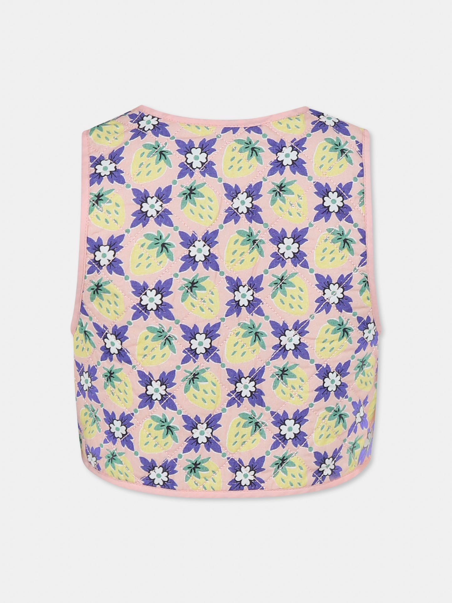 Gilet multicolore pour fille avec fraises