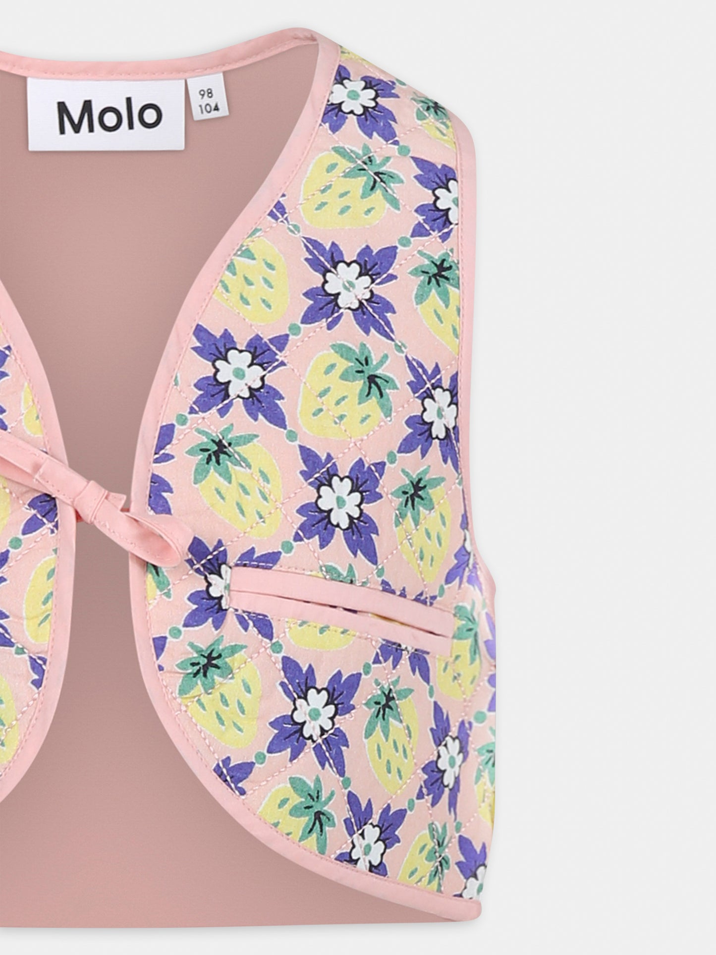 Gilet multicolore pour fille avec fraises