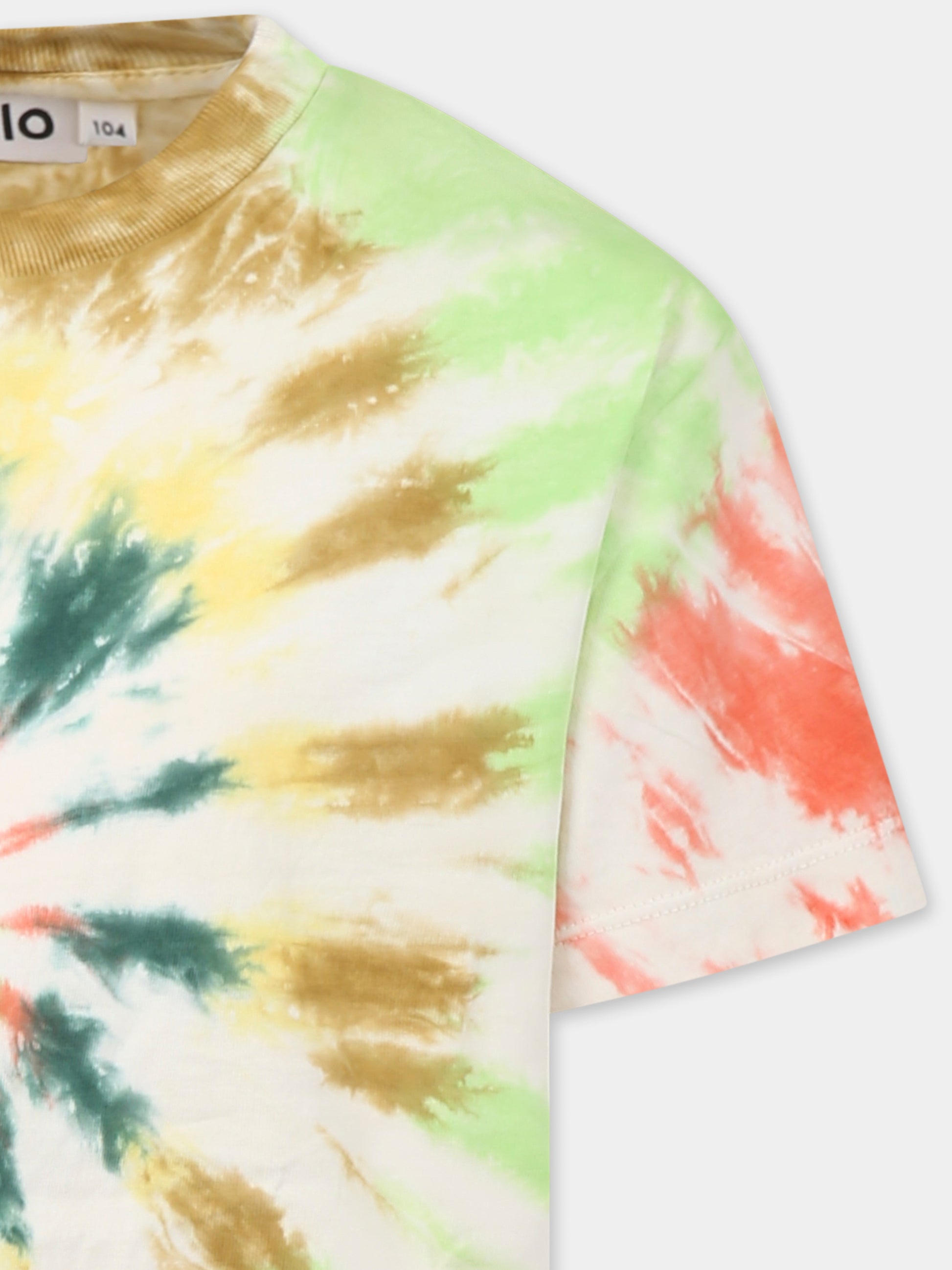 T-shirt Riley multicolor per bambini con stampa tie dye,Molo,6S25A210 9331