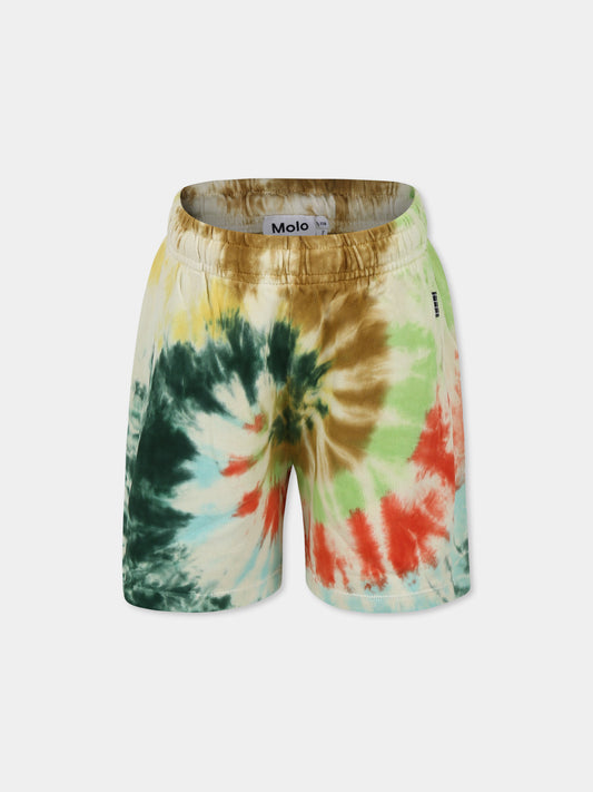 Short multicolore pour enfants avec imprimé tie-dye