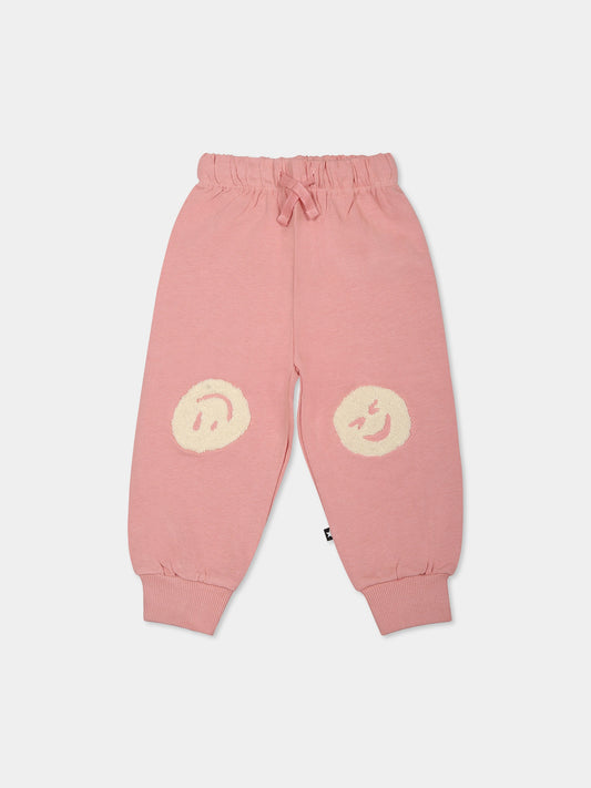 Pantalon rose pour bébé enfants avec smile