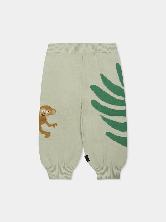 Pantalon vert pour bébé enfants avec imprimé jungle
