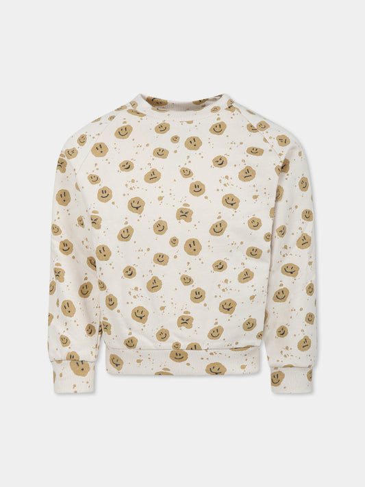 Felpa Disc avorio per bambini con smile,Molo,6S25J203 9303