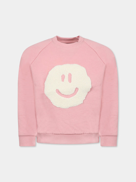 Sweat rose pour enfants avec smiley