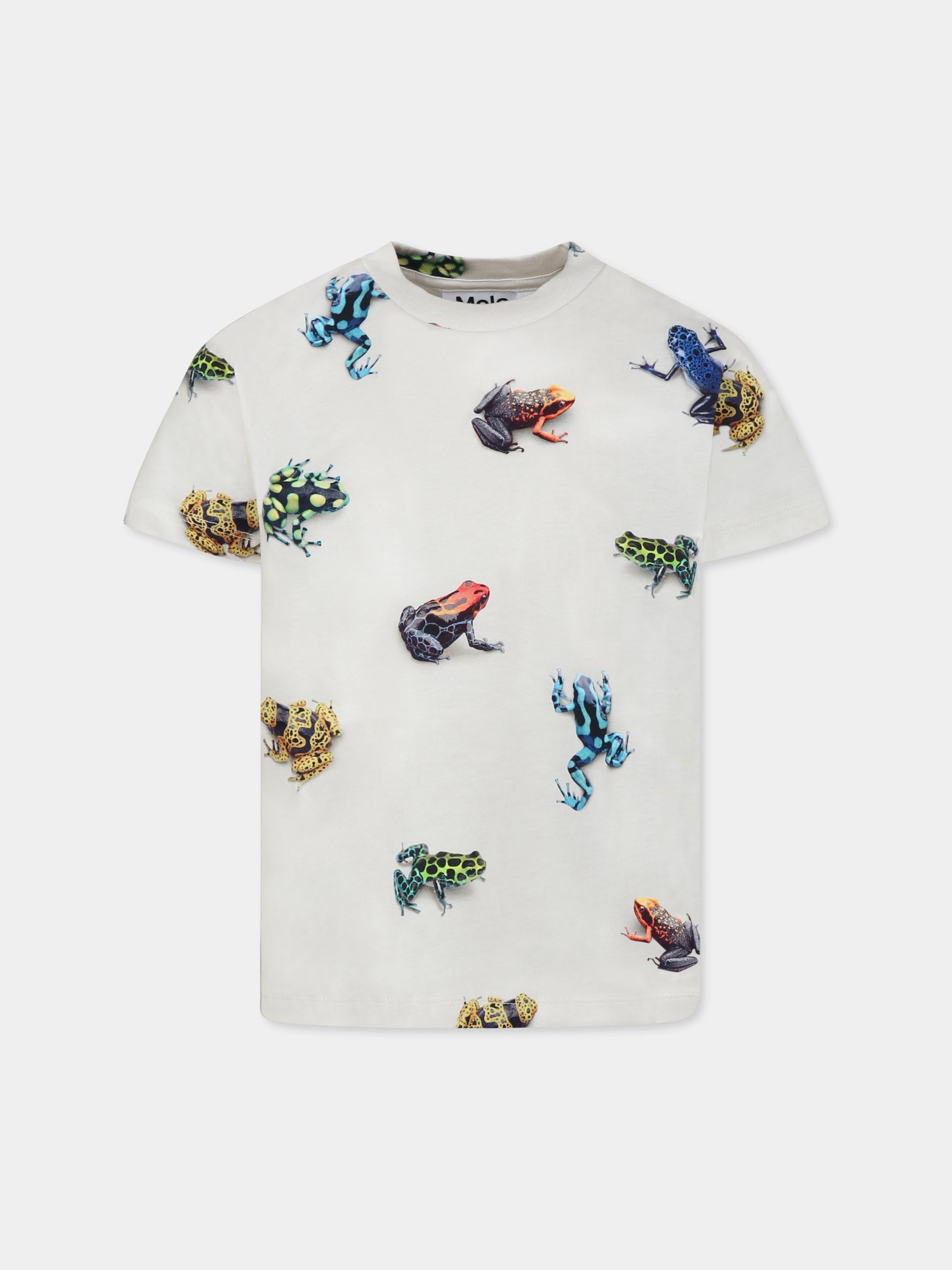 T-shirt Roxo avorio per bambino con rane all-over,Molo,1S25A210 9311