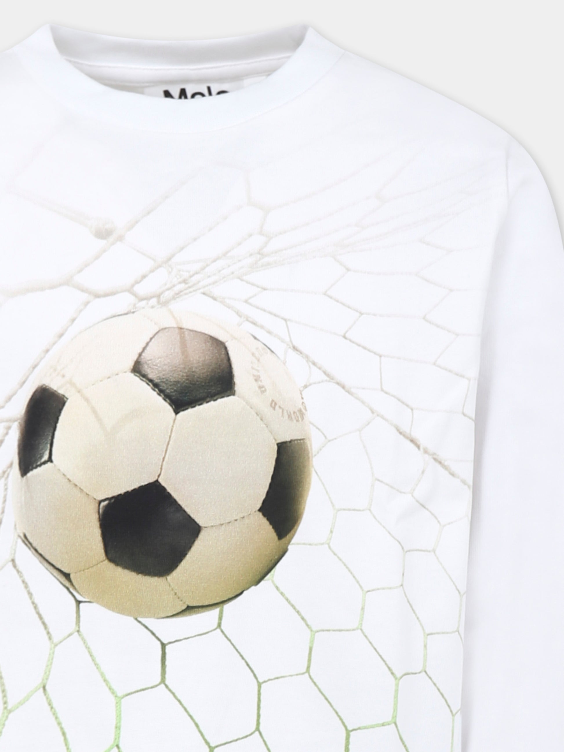 T-shirt Reif bianca per bambino con pallone,Molo,1S25A408 3947