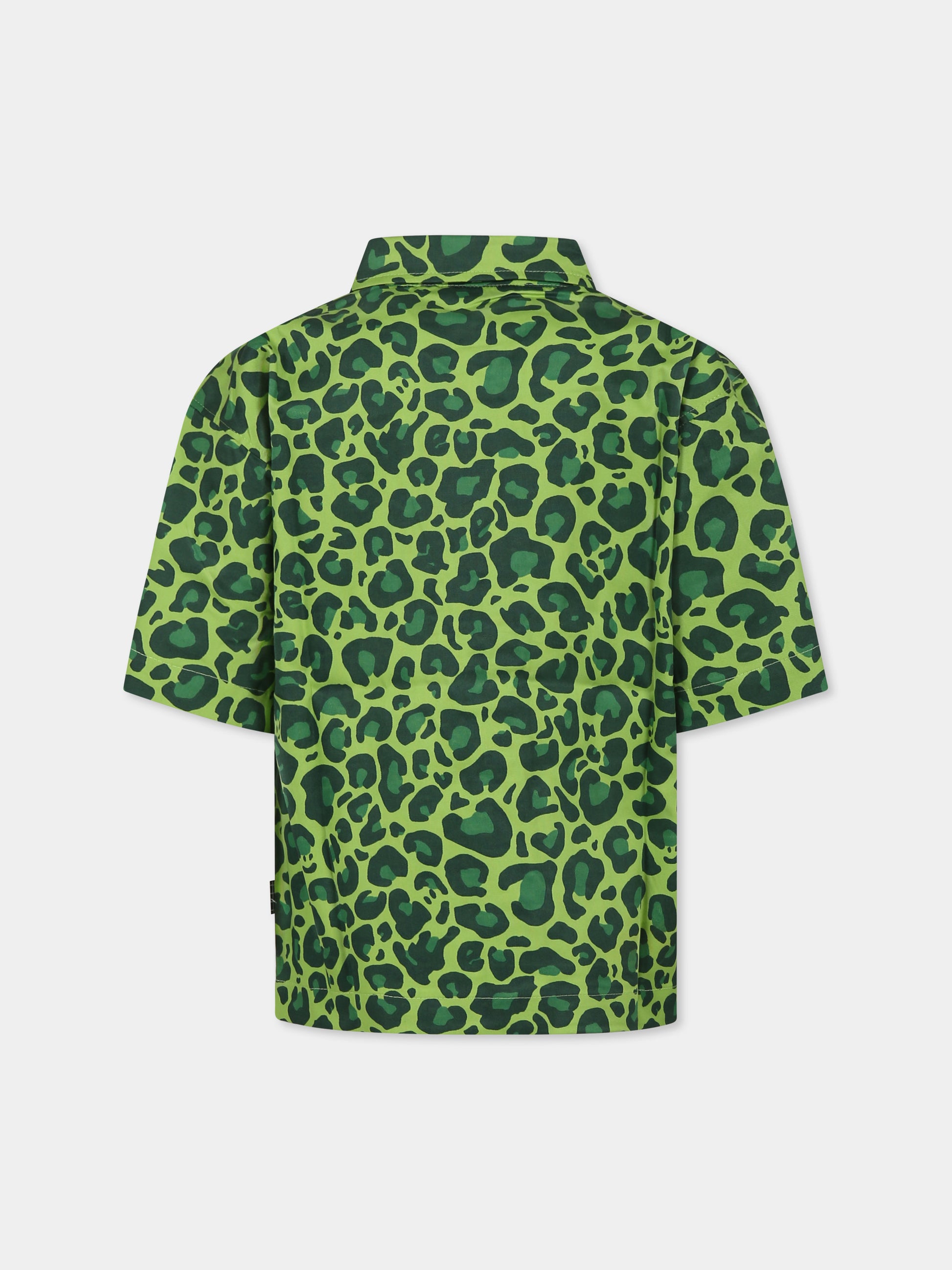 Camicia Richie verde per bambino con stampa maculata,Molo,1S25C201 9281