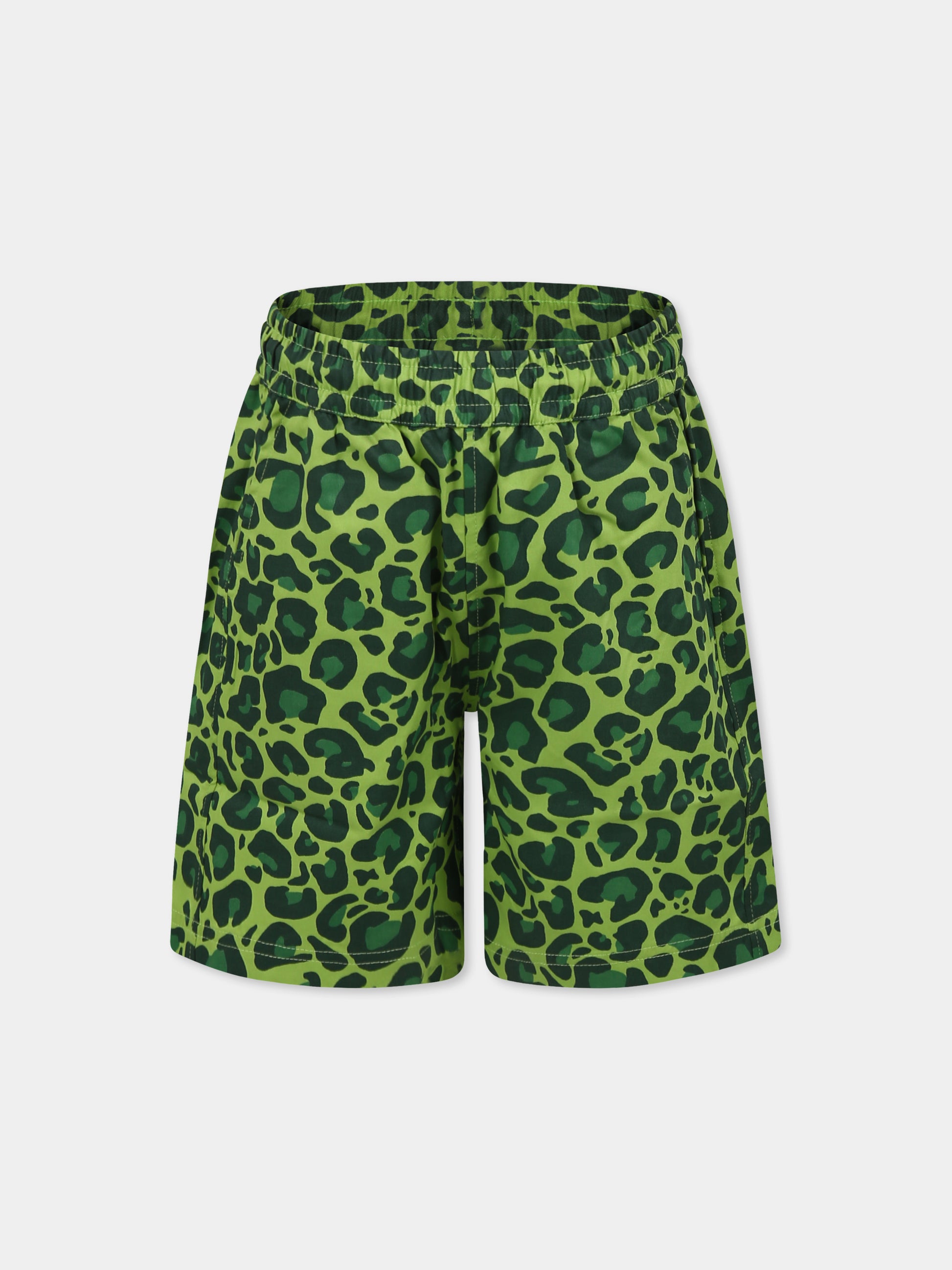 Shorts Avart verdi per bambino con stampa maculata,Molo,1S25H106 9281