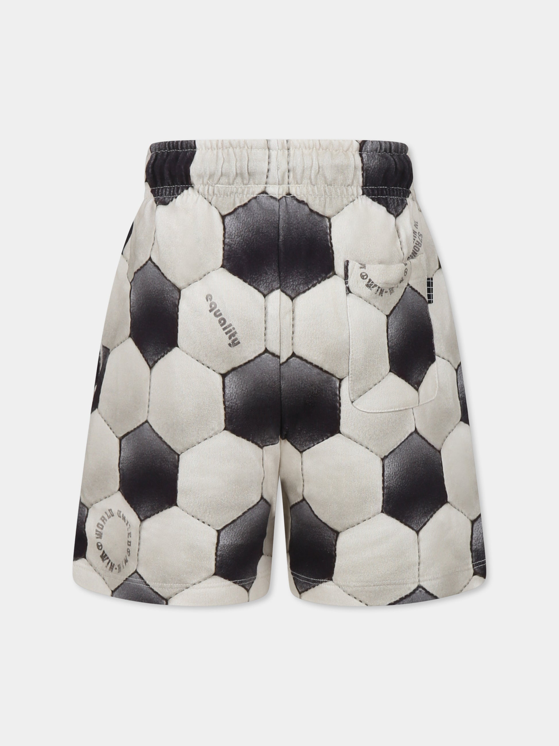 Shorts Adian beige per bambino con stampa pallone,Molo,1S25H204 9287