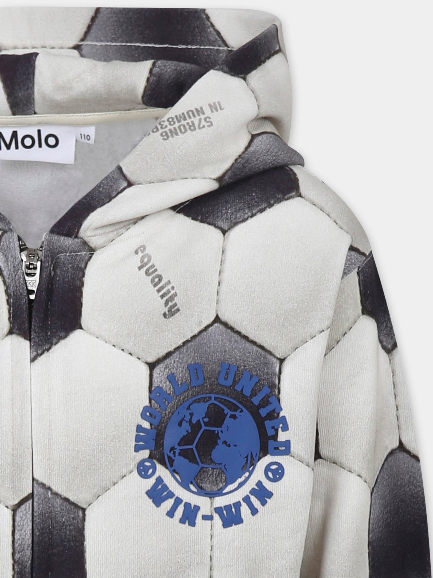 Felpa Mazz beige per bambino con stampa pallone,Molo,1S25J303 9287