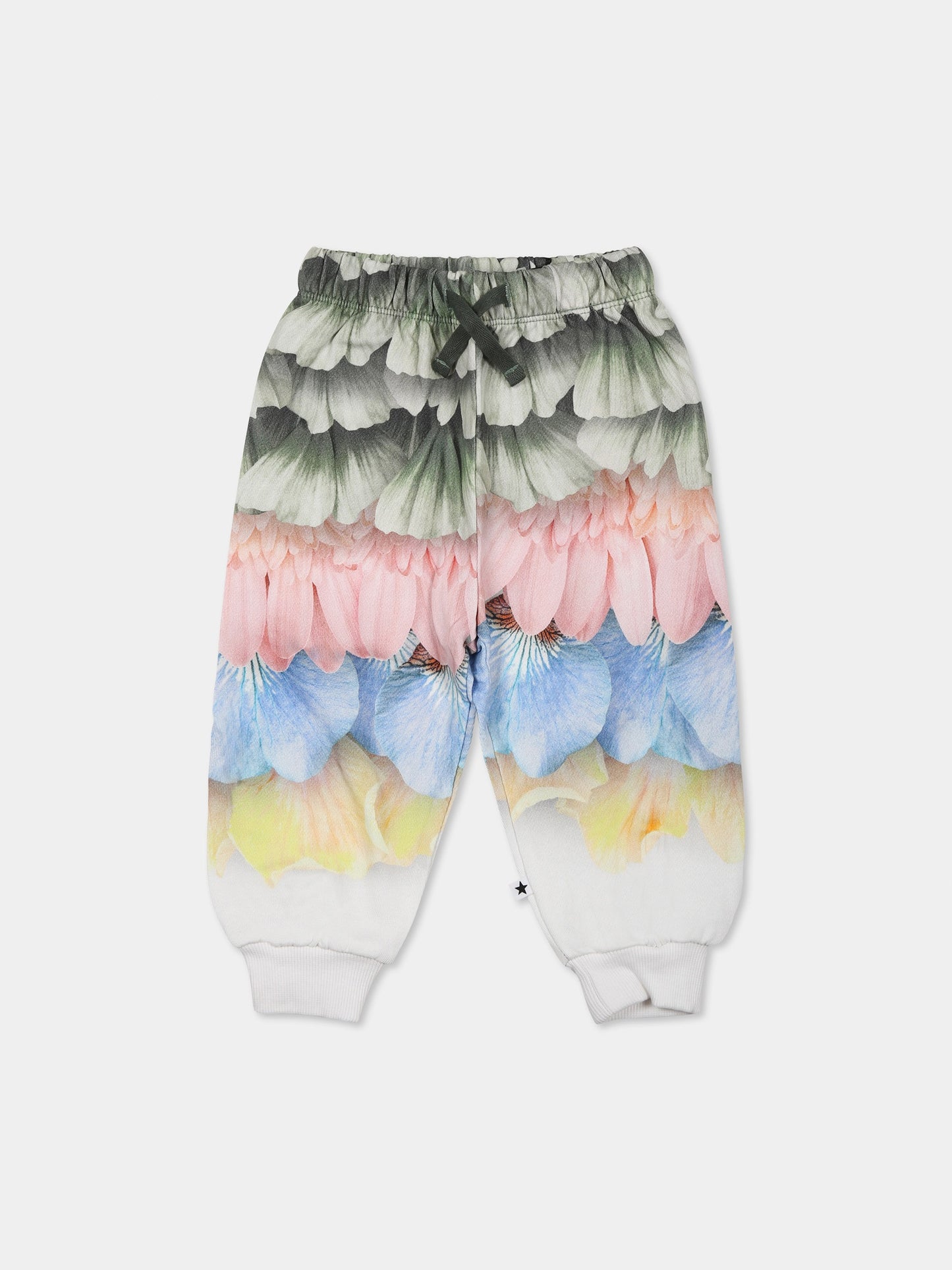 Pantalon multicolore pour bébé fille avec  pétales