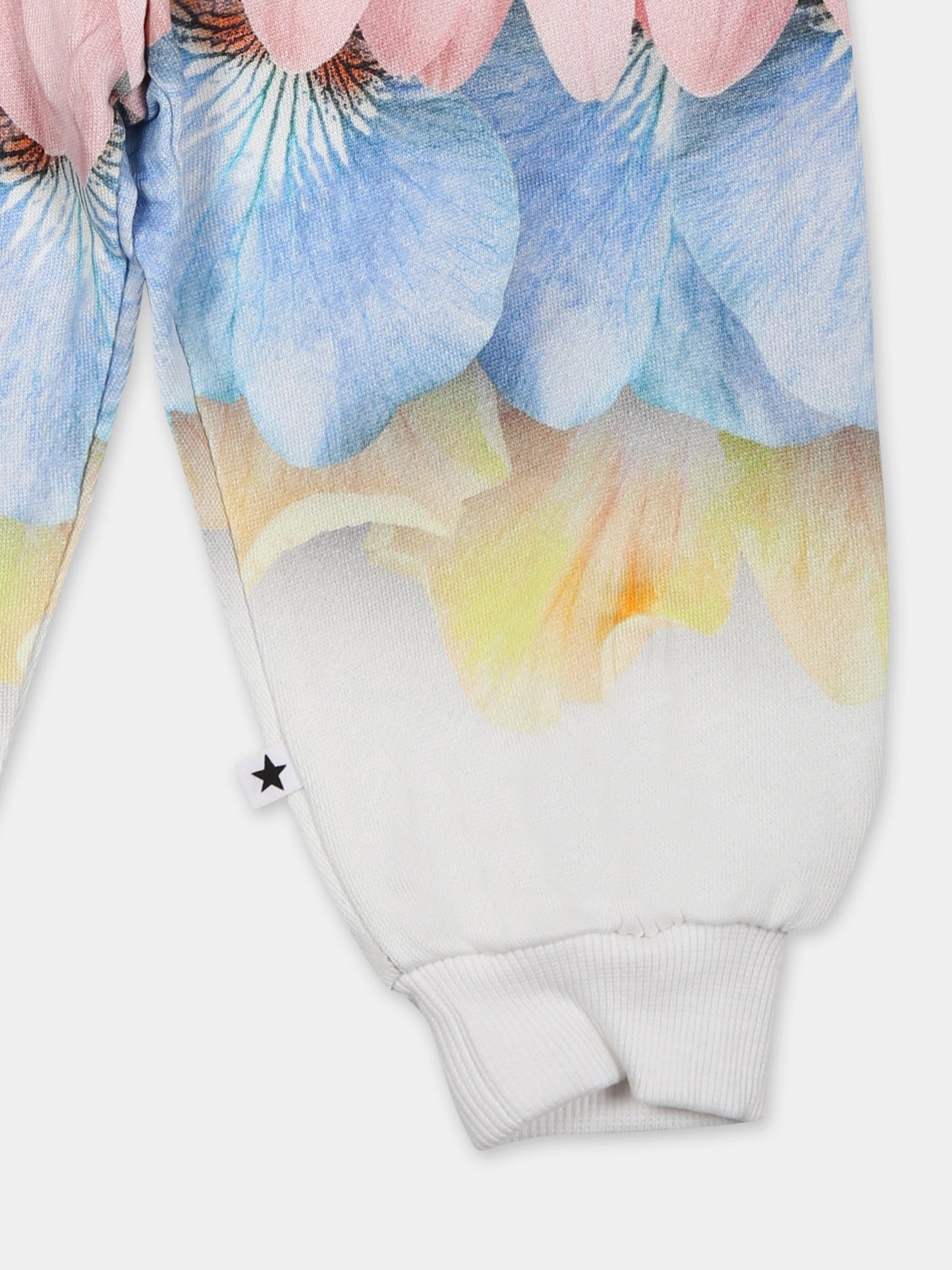 Pantalon multicolore pour bébé fille avec  pétales