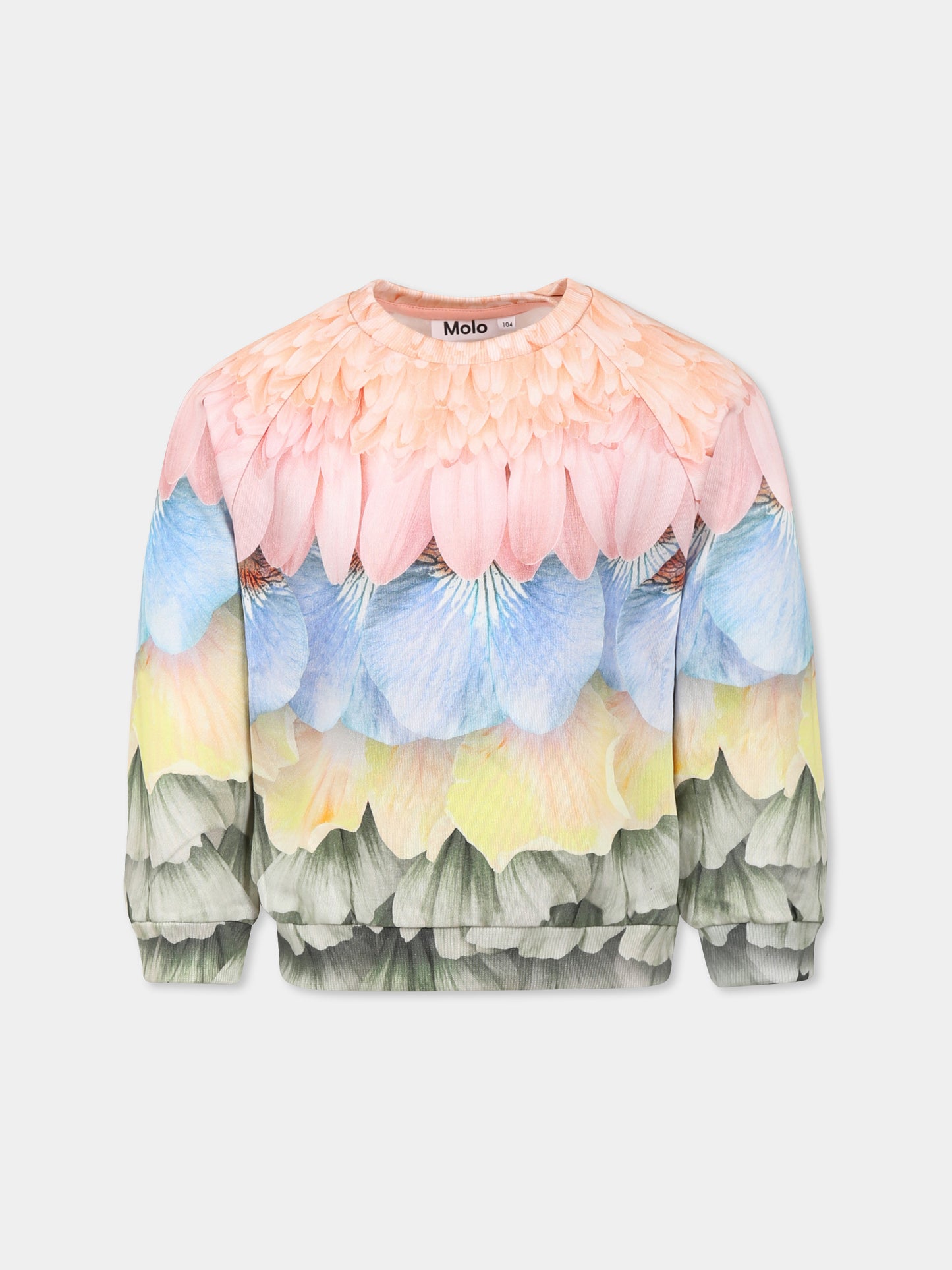 Felpa Disc multicolor per bambina con petali,Molo,4S25J201 3909