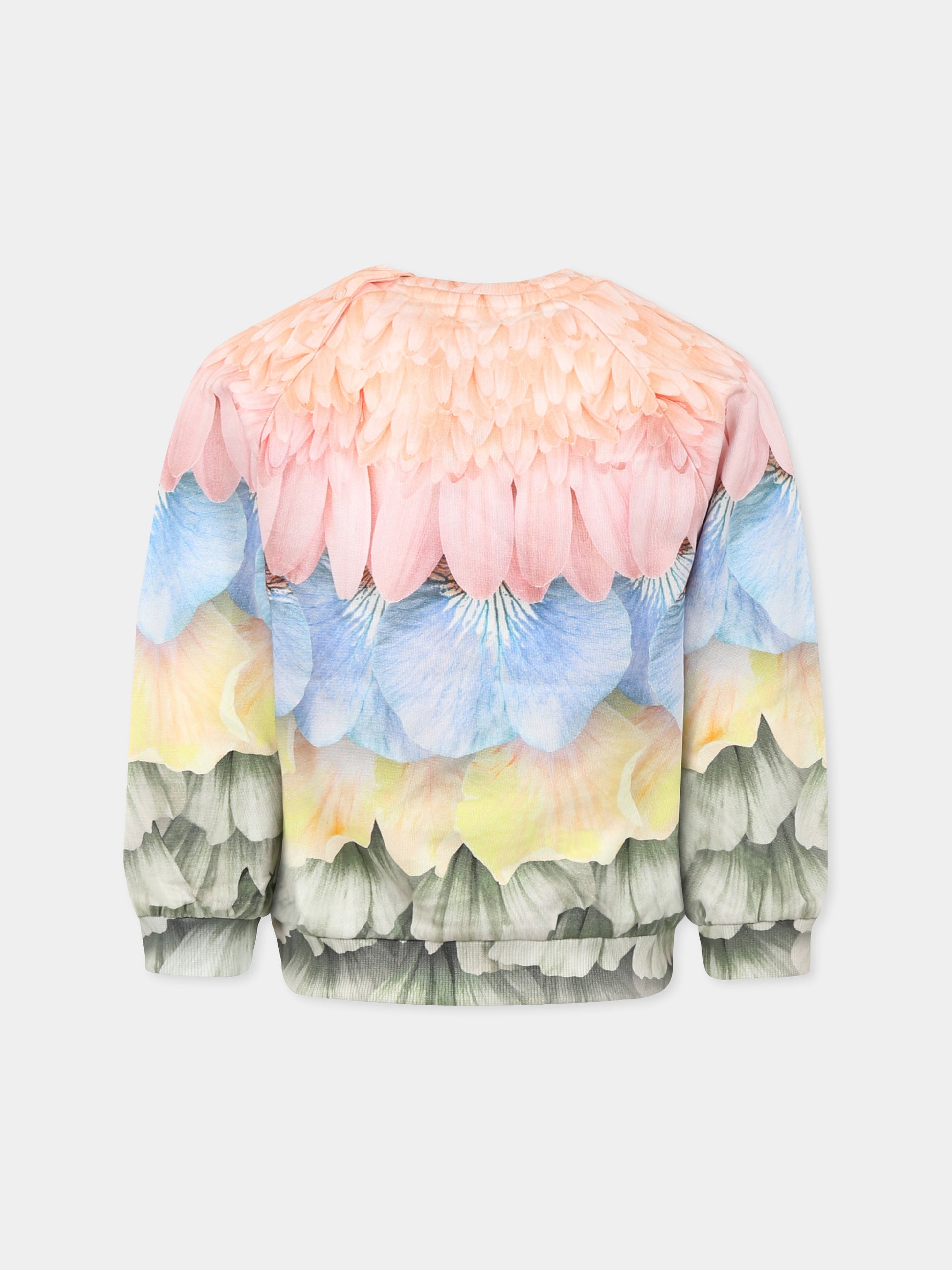 Felpa Disc multicolor per bambina con petali,Molo,4S25J201 3909