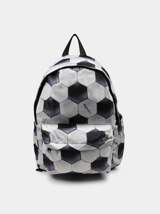Sac à dos beige pour garçon avec imprimé ballon de football