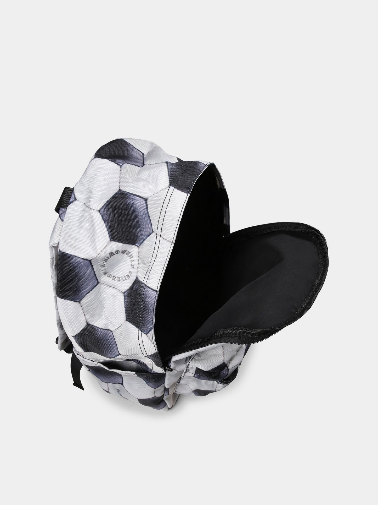 Sac à dos beige pour garçon avec imprimé ballon de football