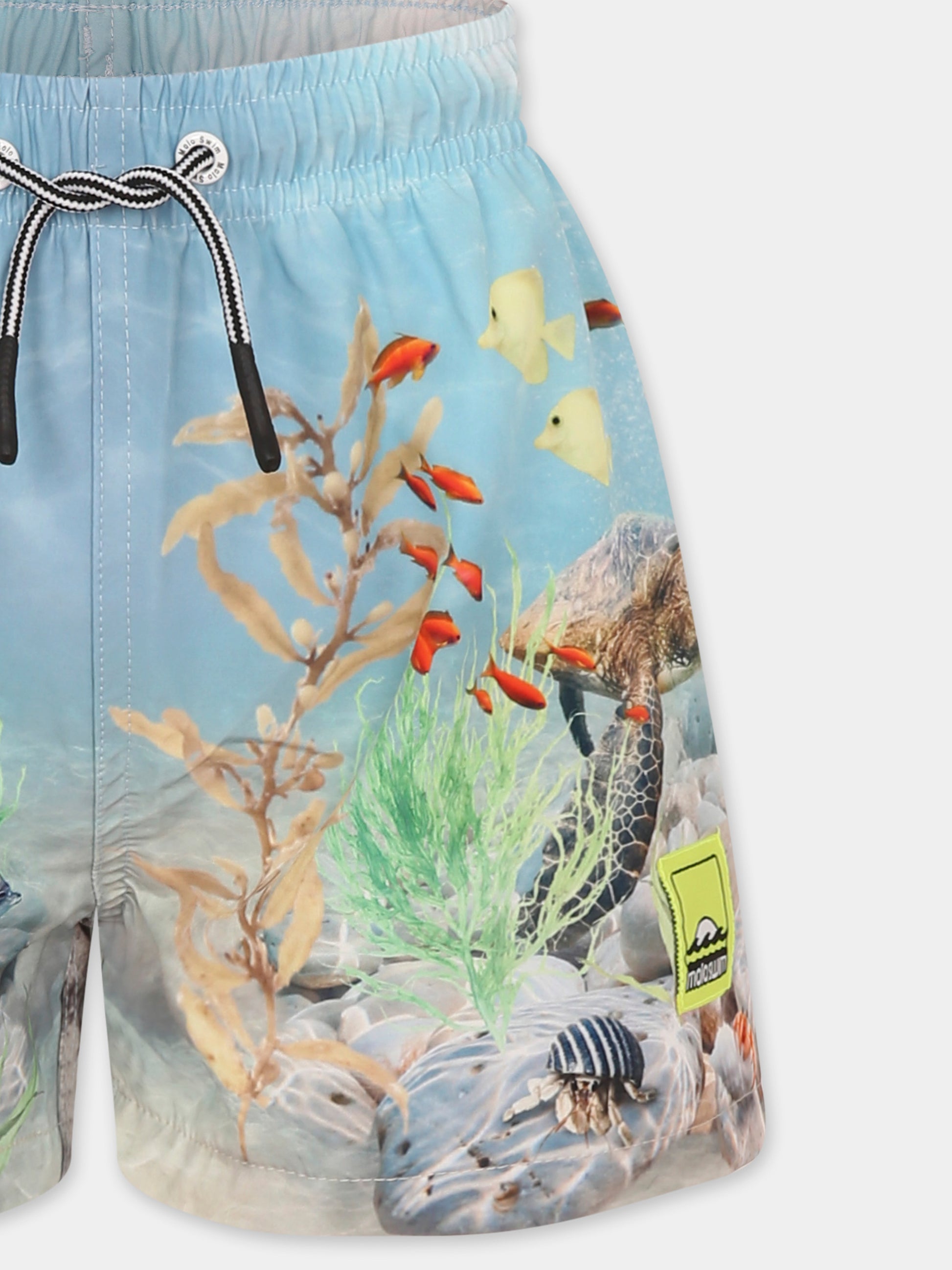 Boxer mare Niko celeste per bambino con stampa oceano,Molo,8S25P403 3808