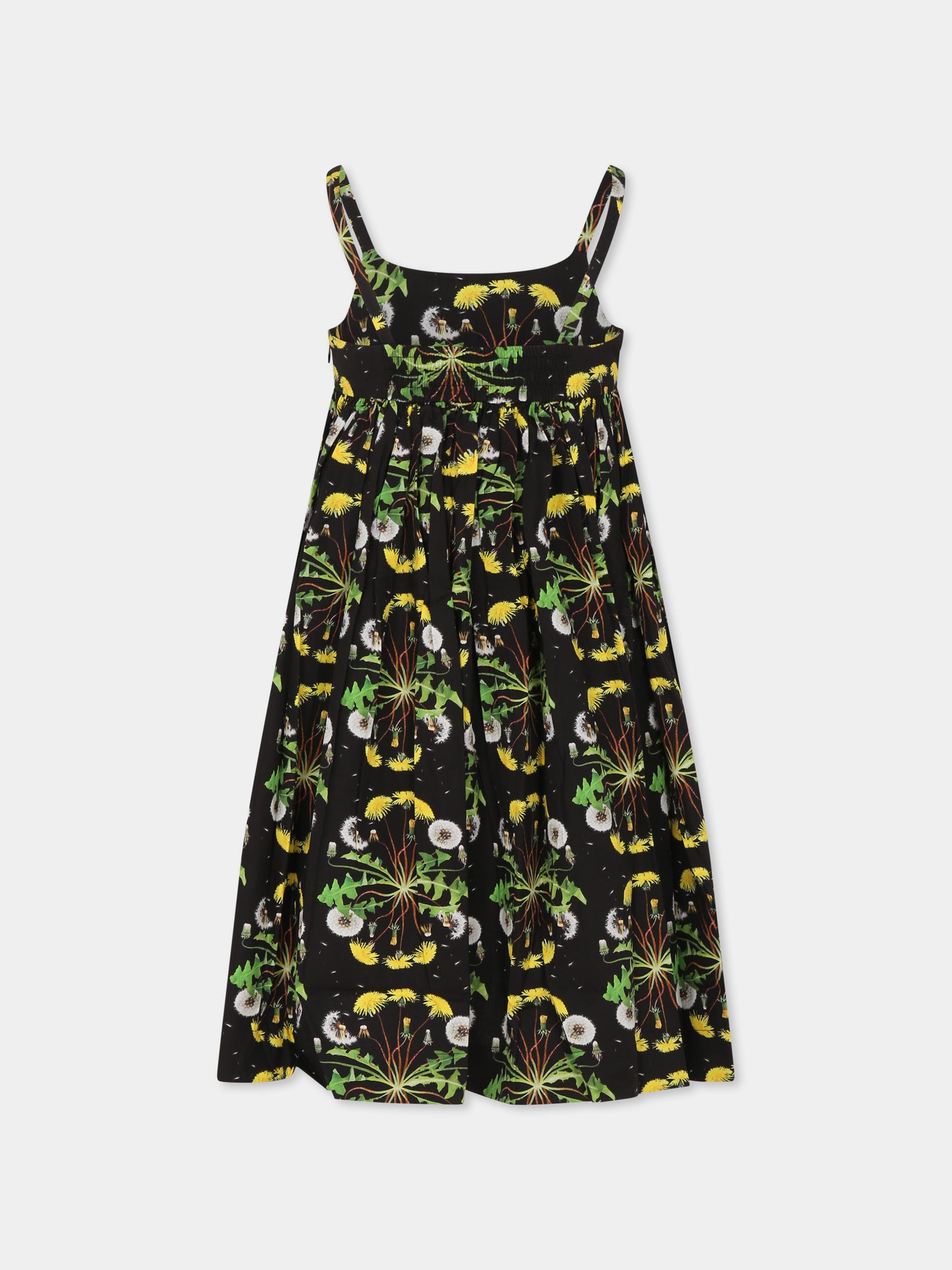 Vestito Chiyo nero per bambina con fiori all over,Molo,2S25E117 9269