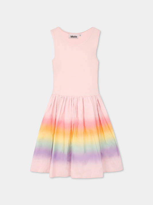 Vestito Cassandra rosa per bambina con arcobaleno,Molo,2S25E125 3919