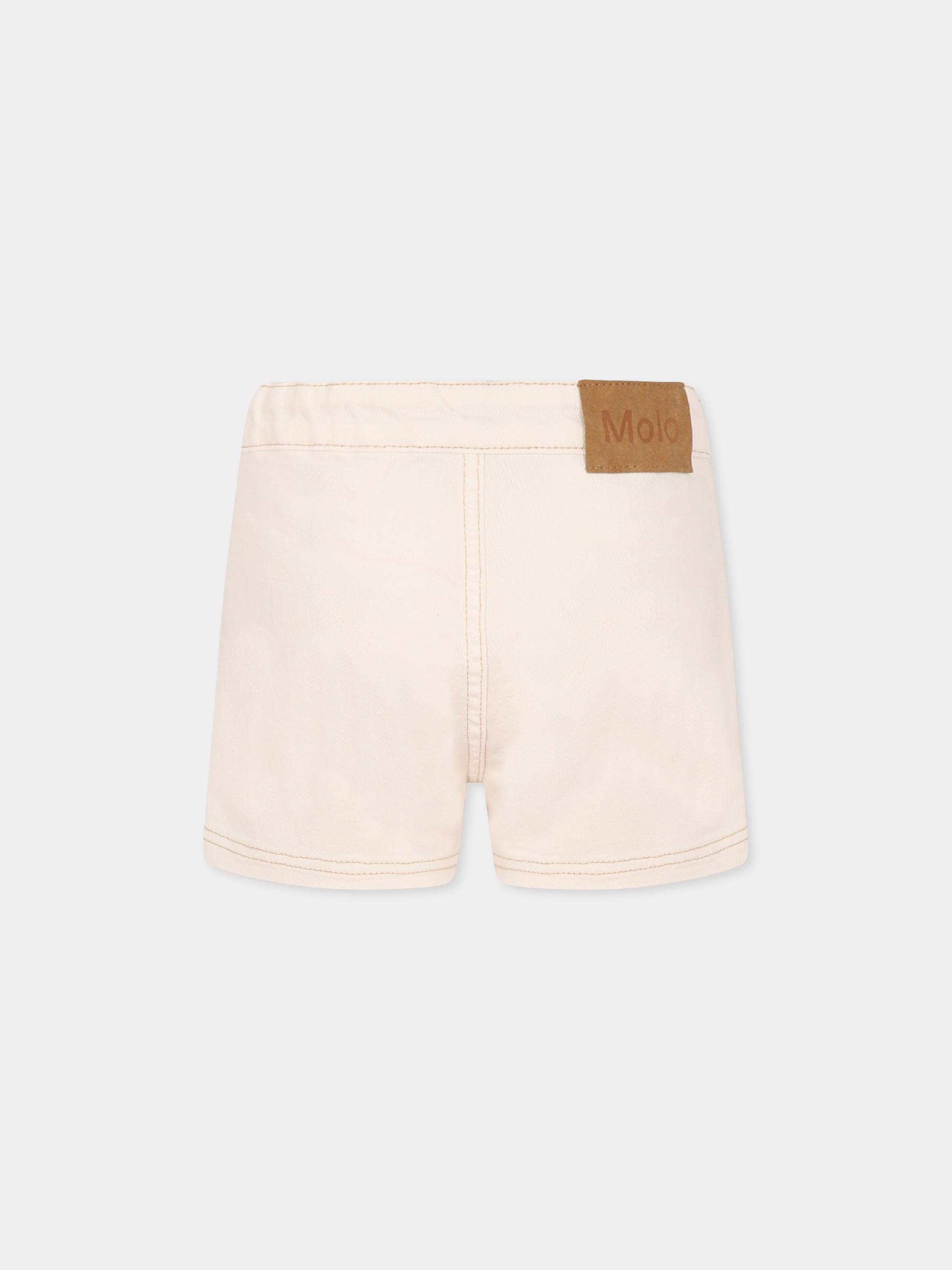 Shorts avorio per bambina con logo,Molo,2S25H104 5474